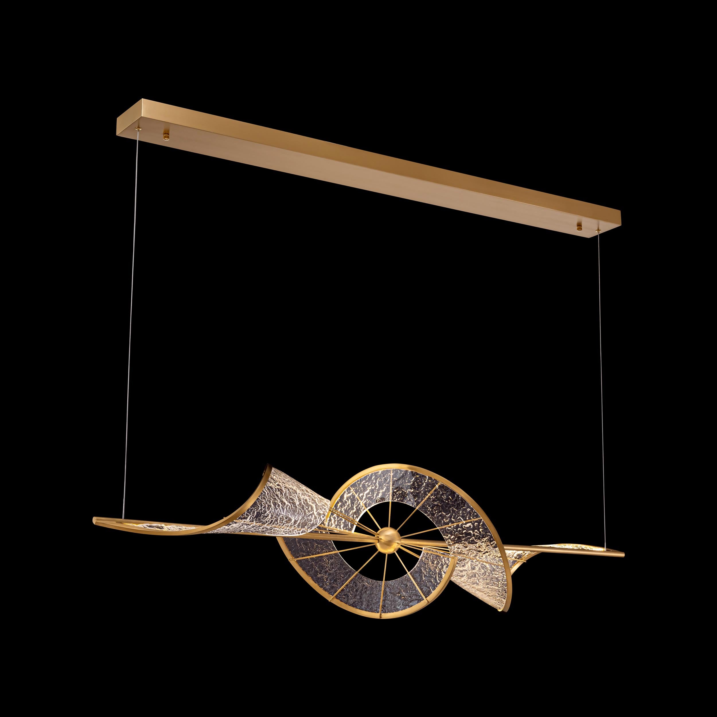 Ziva by Golden Lighting Aurora Integrated LED Island Light in Brushed Champagne - - Golden Lighting