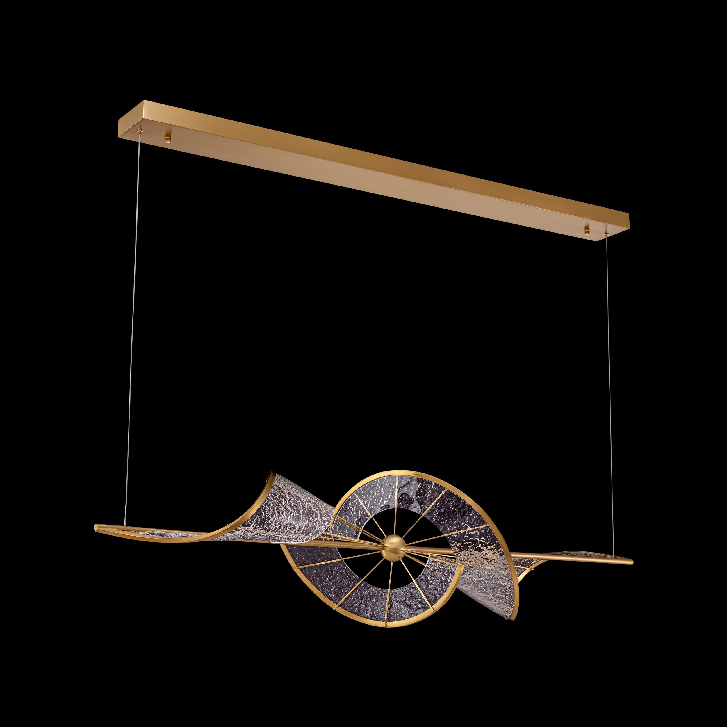 Ziva by Golden Lighting Aurora Integrated LED Island Light in Brushed Champagne - - Golden Lighting