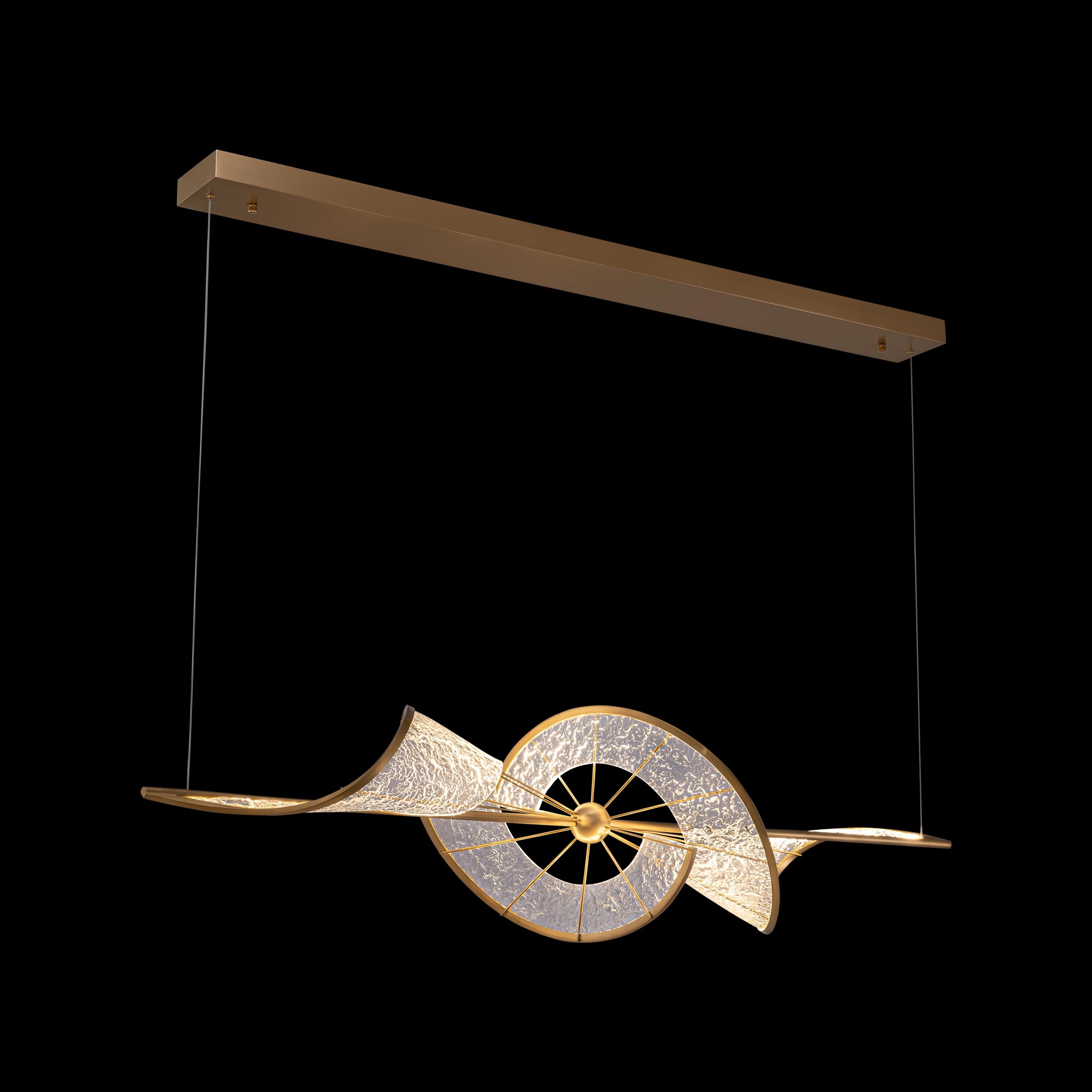 Ziva by Golden Lighting Aurora Integrated LED Island Light in Brushed Champagne - - Golden Lighting