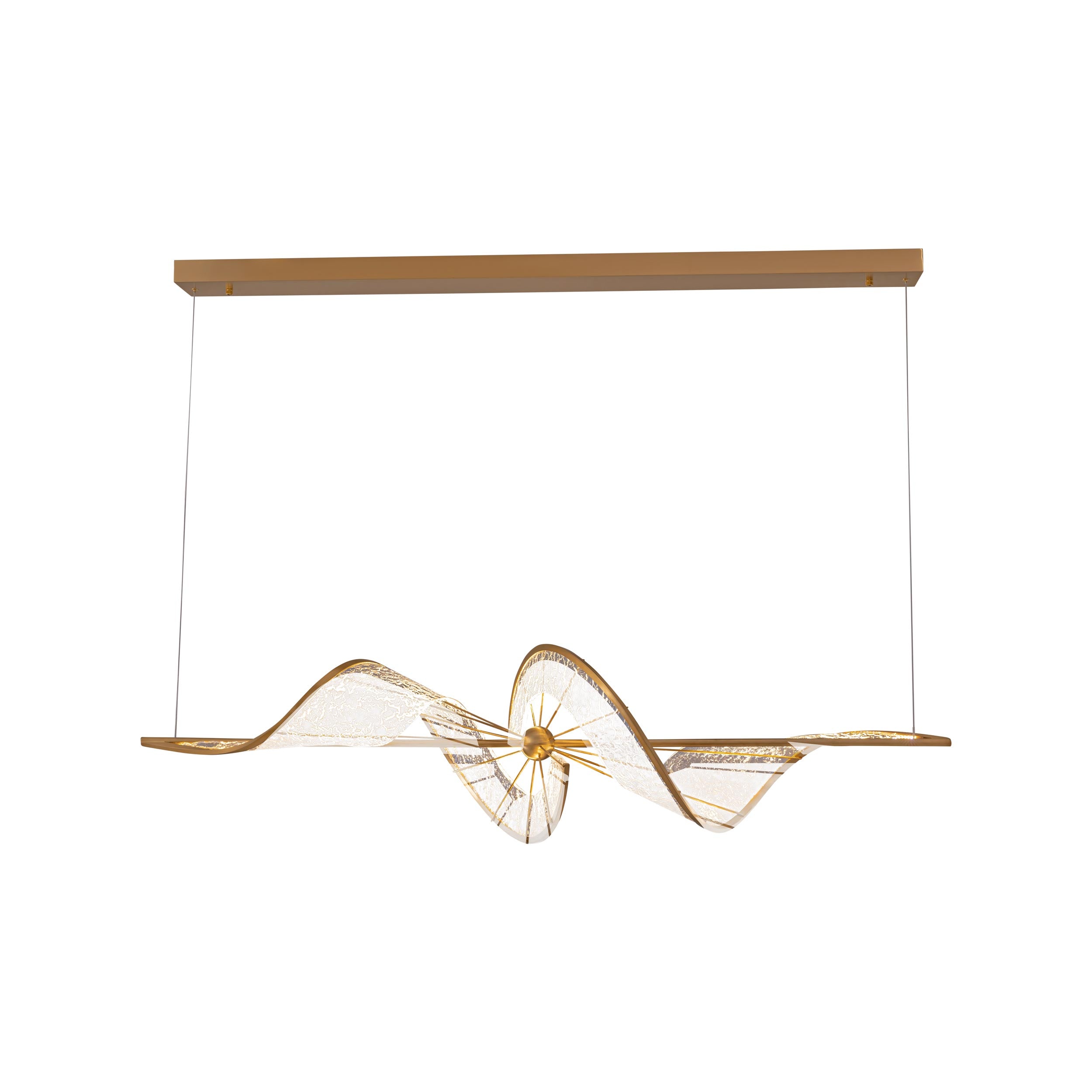 Aurora LED Linear Pendant in Brushed Champagne - Default Title - Golden Lighting