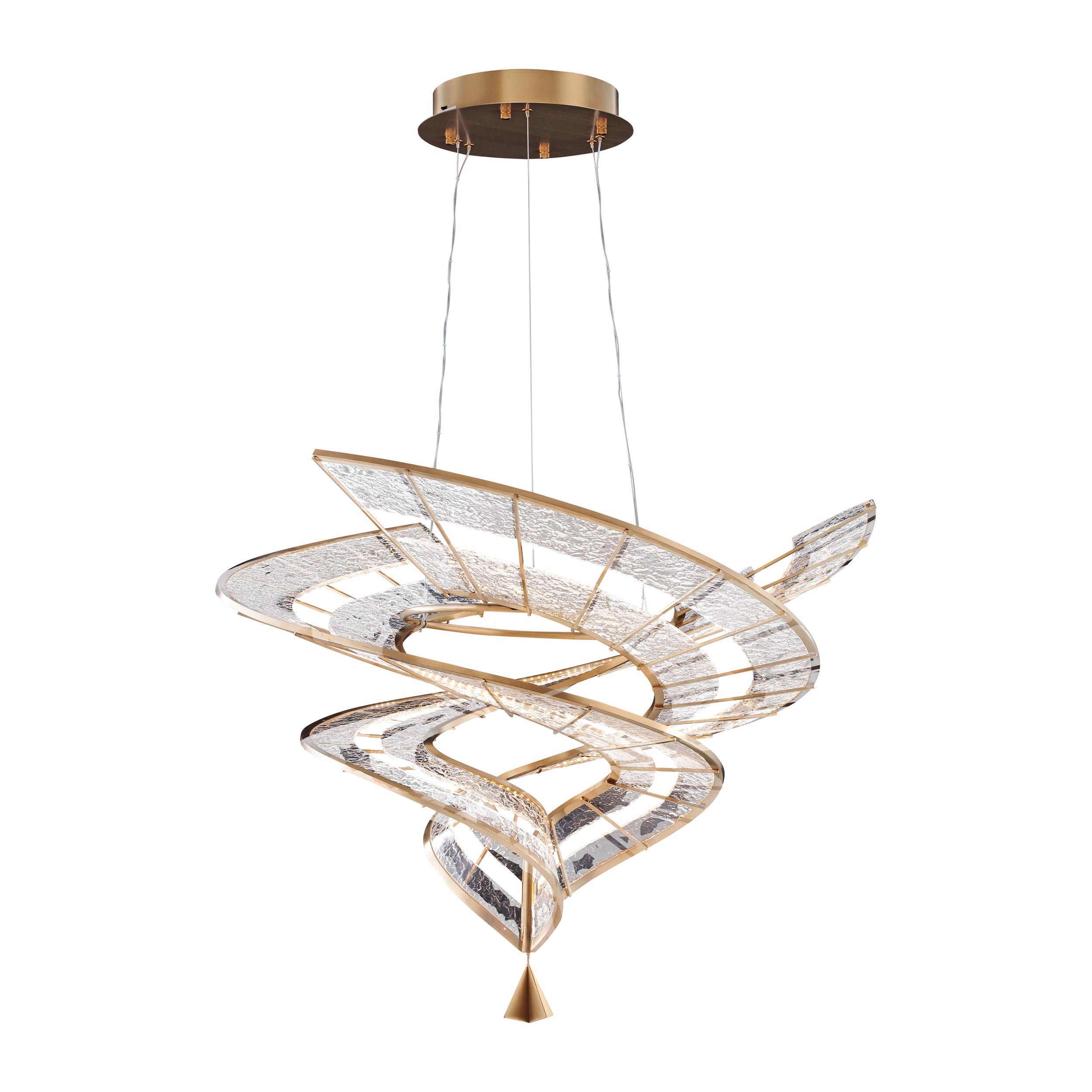 Aurora LED Medium Pendant in Brushed Champagne - - Golden Lighting