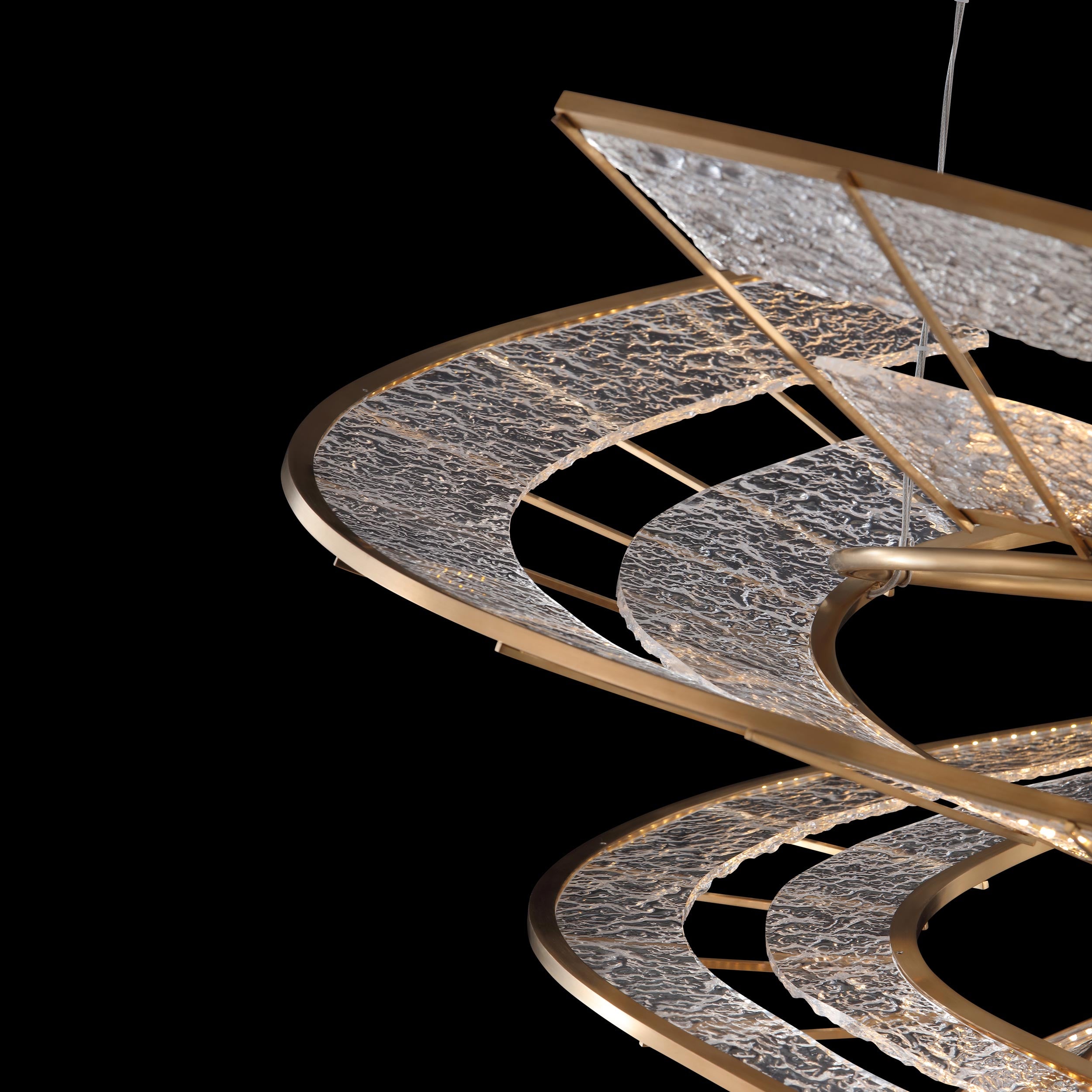 Ziva by Golden Lighting Aurora Integrated LED 36"W Pendant in Brushed Champagne