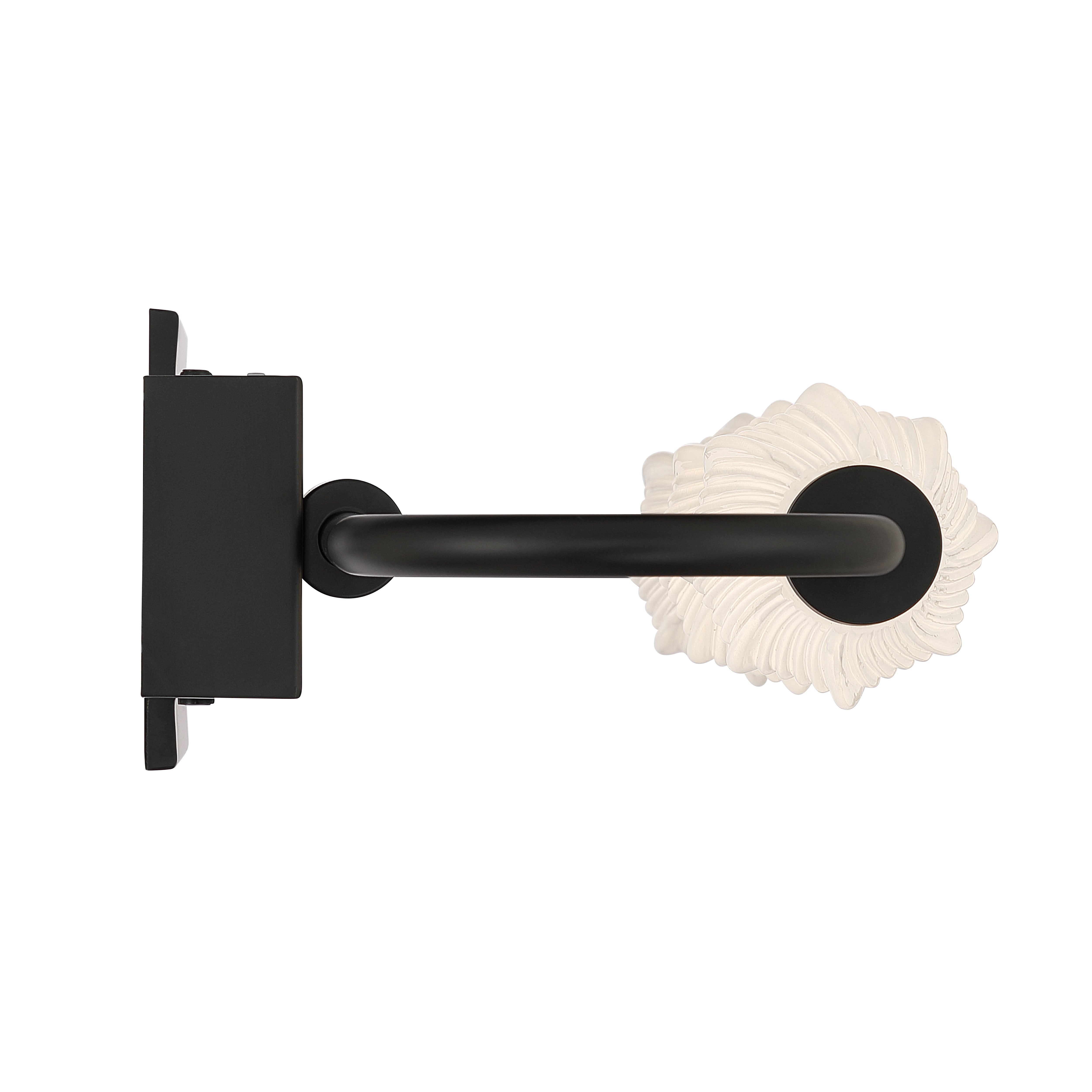 Golden Lighting Geode Integrated LED 21.5in Outdoor Wall in Matte Black with Fluted Striped Glass - - Golden Lighting