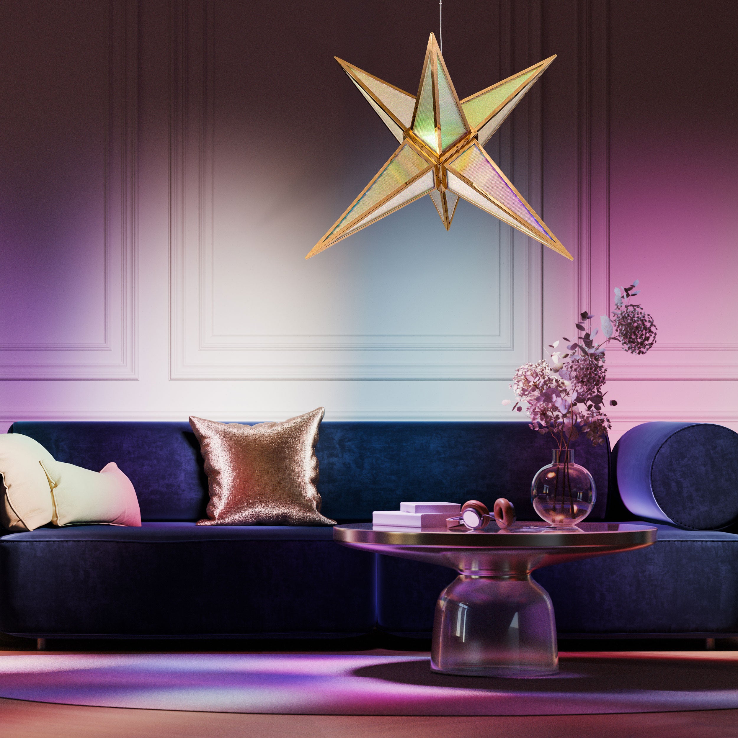 Spectrum 30" LED Chandelier in Rose Gold - Default Title - Golden Lighting