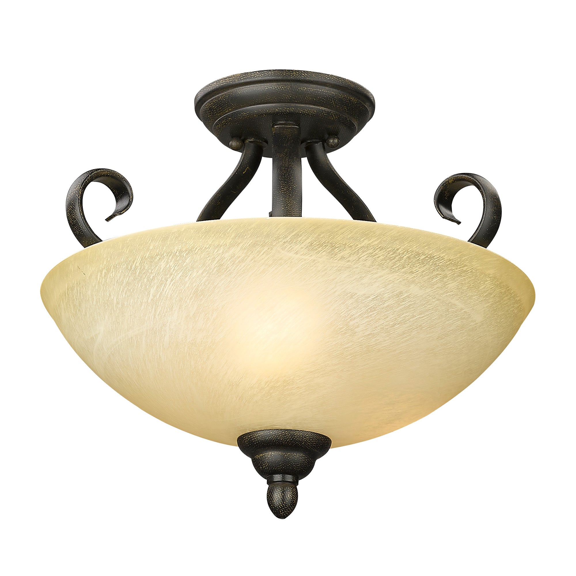 Riverton 3-light Semi-Flush Mount in Peppercorn