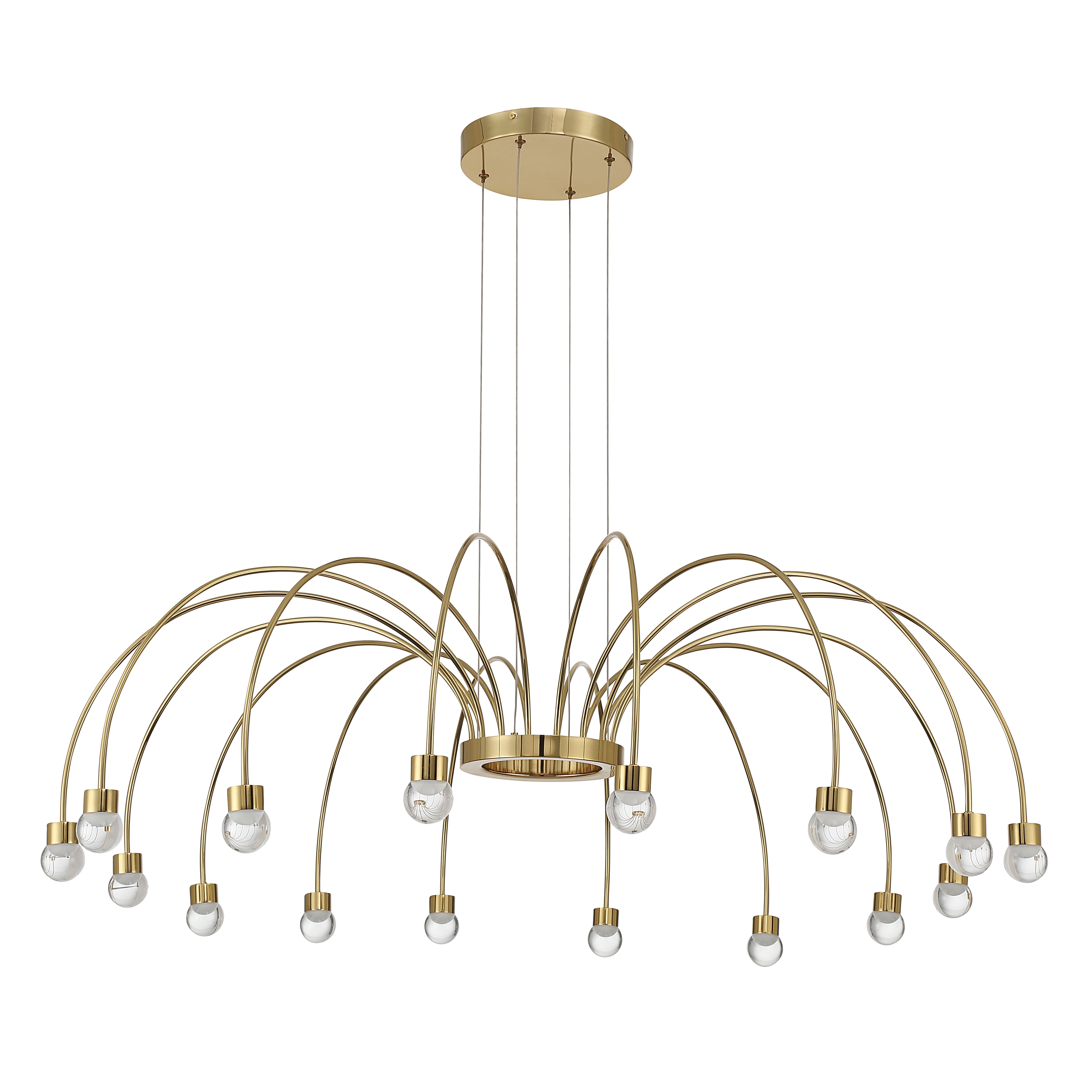 Vario Integrated LED 16 light Chandelier in Titanium Gold with Globe diffusers - - Golden Lighting
