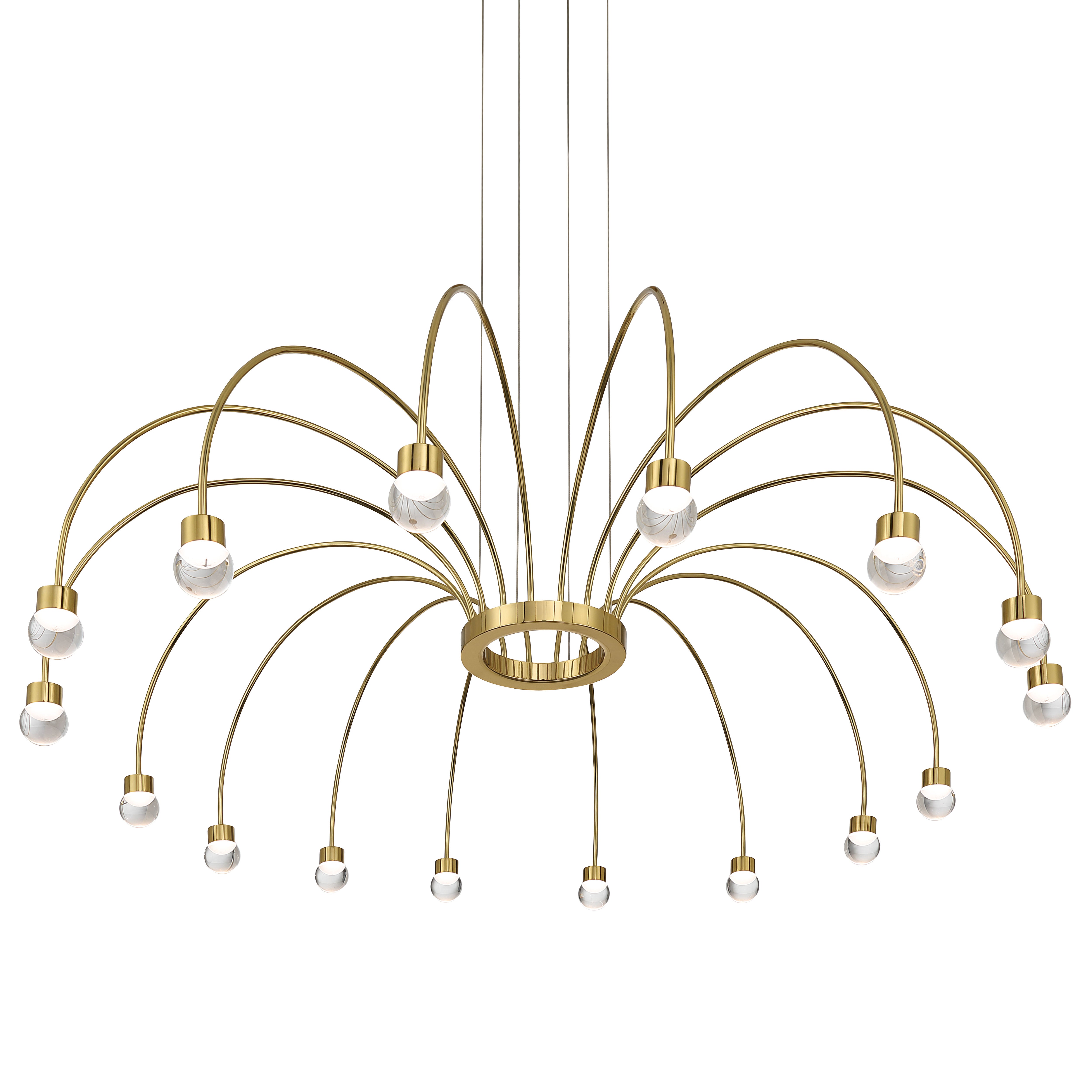 Vario Integrated LED 16 light Chandelier in Titanium Gold with Globe diffusers - - Golden Lighting