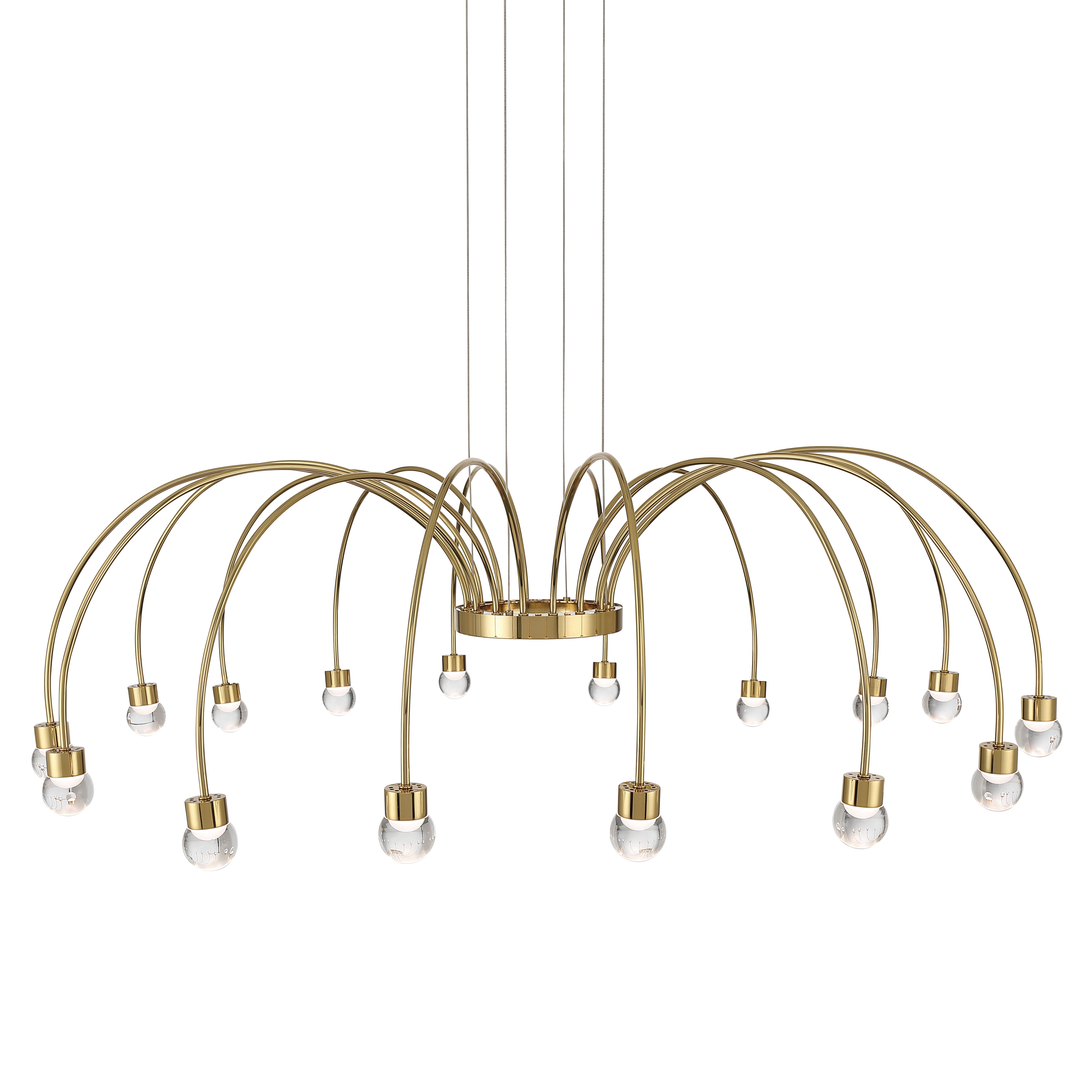 Vario Integrated LED 16 light Chandelier in Titanium Gold with Globe diffusers - - Golden Lighting