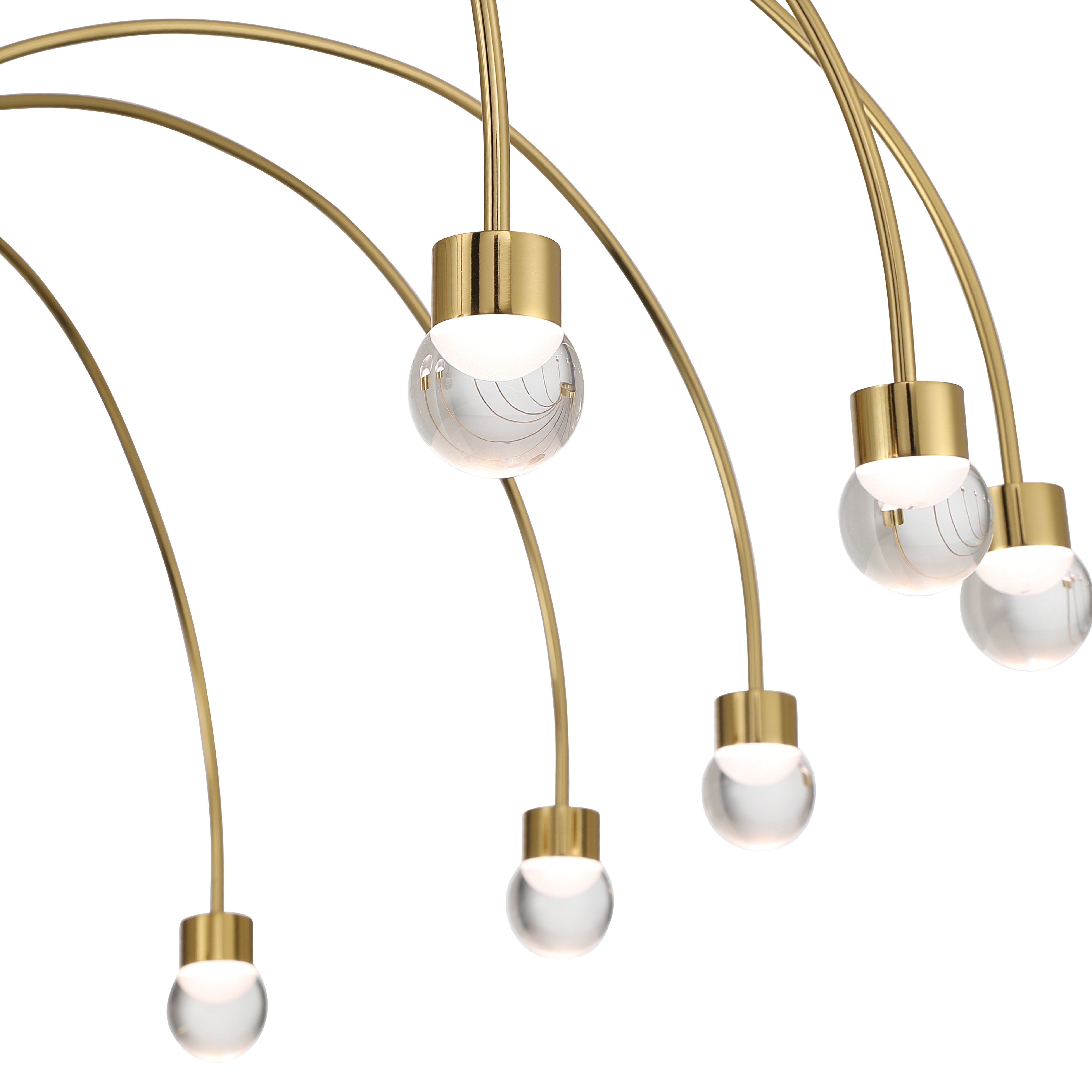 Vario Integrated LED 16 light Chandelier in Titanium Gold with Globe diffusers - - Golden Lighting