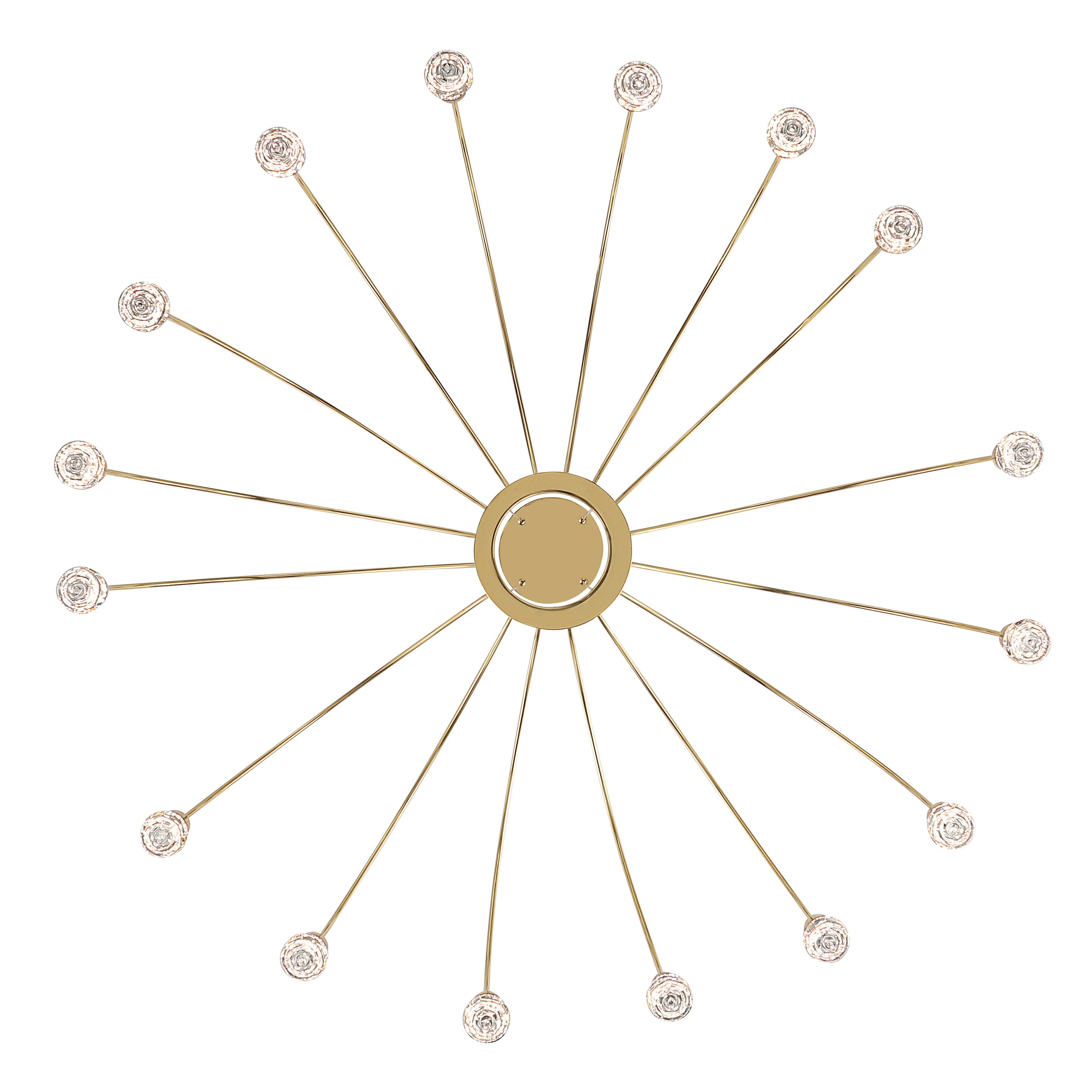 Vario Integrated LED 16 light Chandelier in Titanium Gold with Rose diffusers - - Golden Lighting