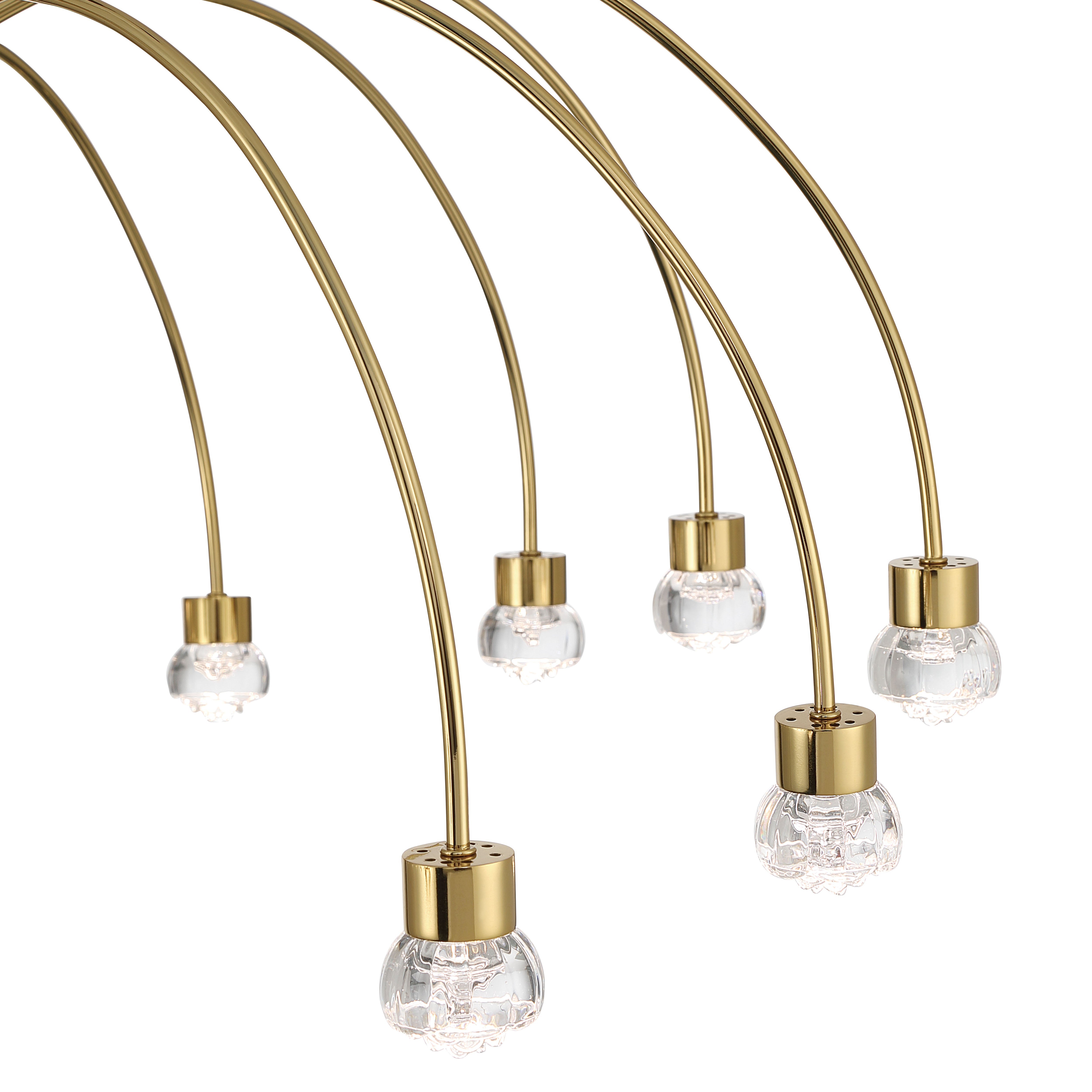 Vario Integrated LED 16 light Chandelier in Titanium Gold with Rose diffusers - - Golden Lighting