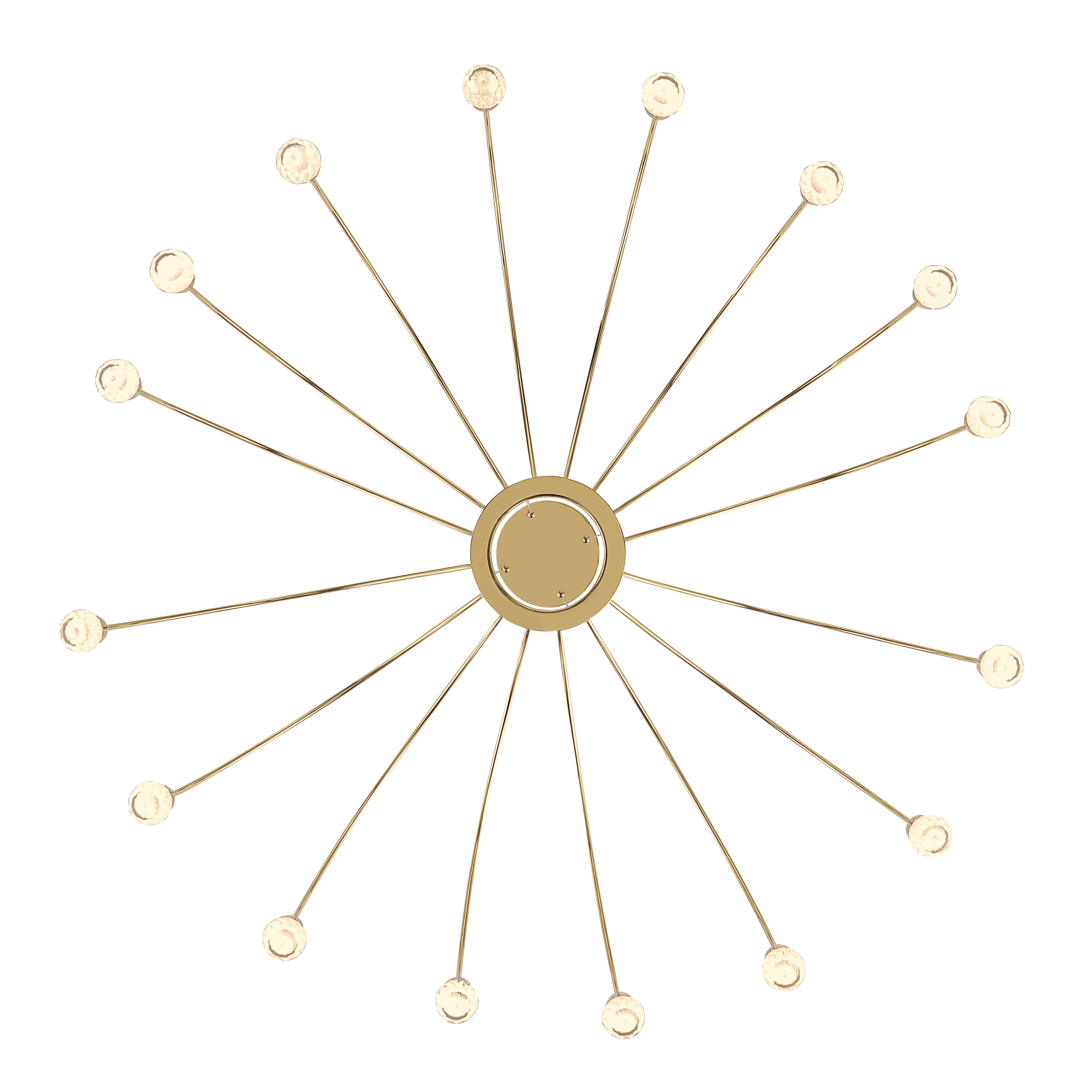 Vario Integrated LED 16 light Chandelier in Titanium Gold with Crystal diffusers - - Golden Lighting