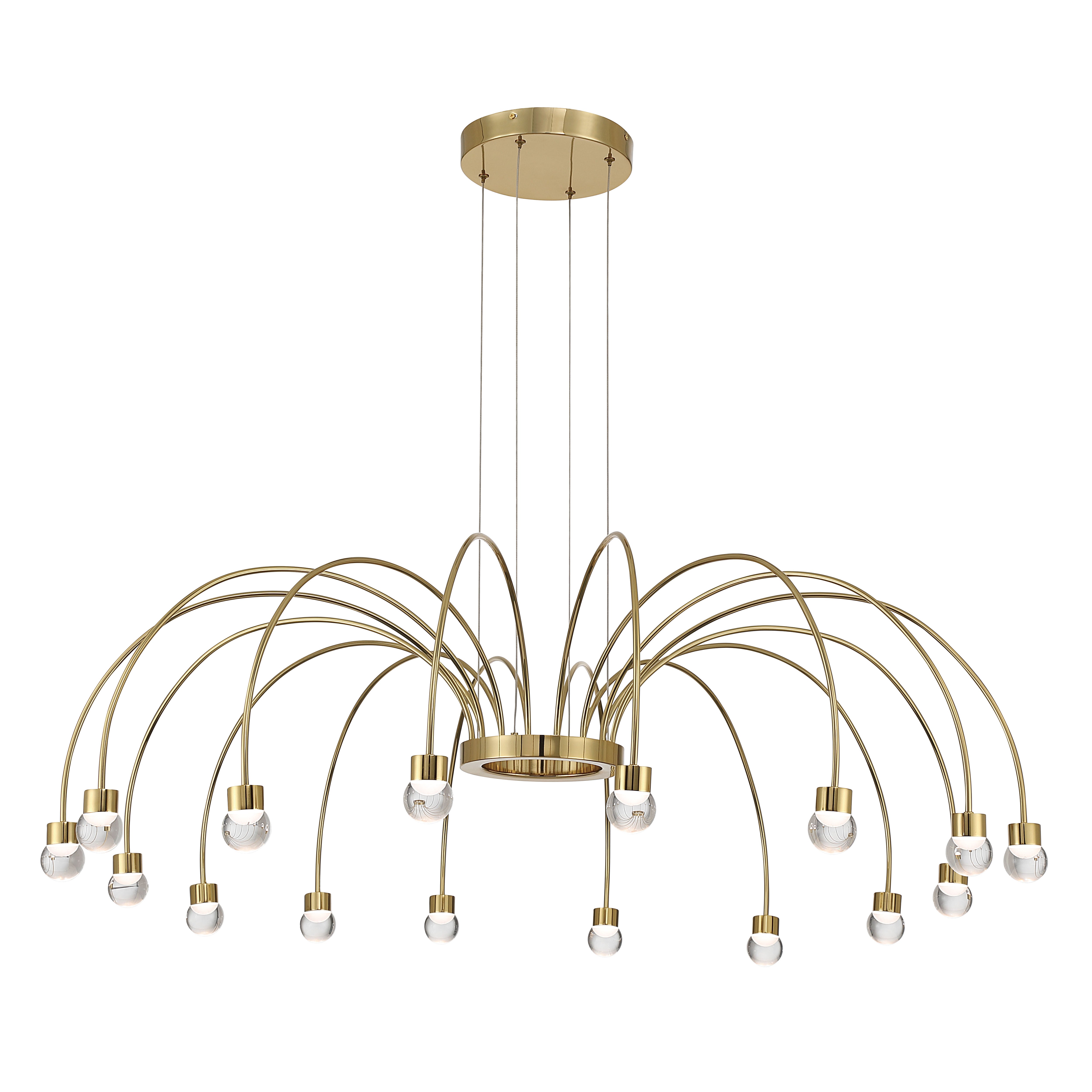 Yep by Golden Lighting Vario Integrated LED 16 light Chandelier in Titanium Gold with Globe diffusers - - Golden Lighting