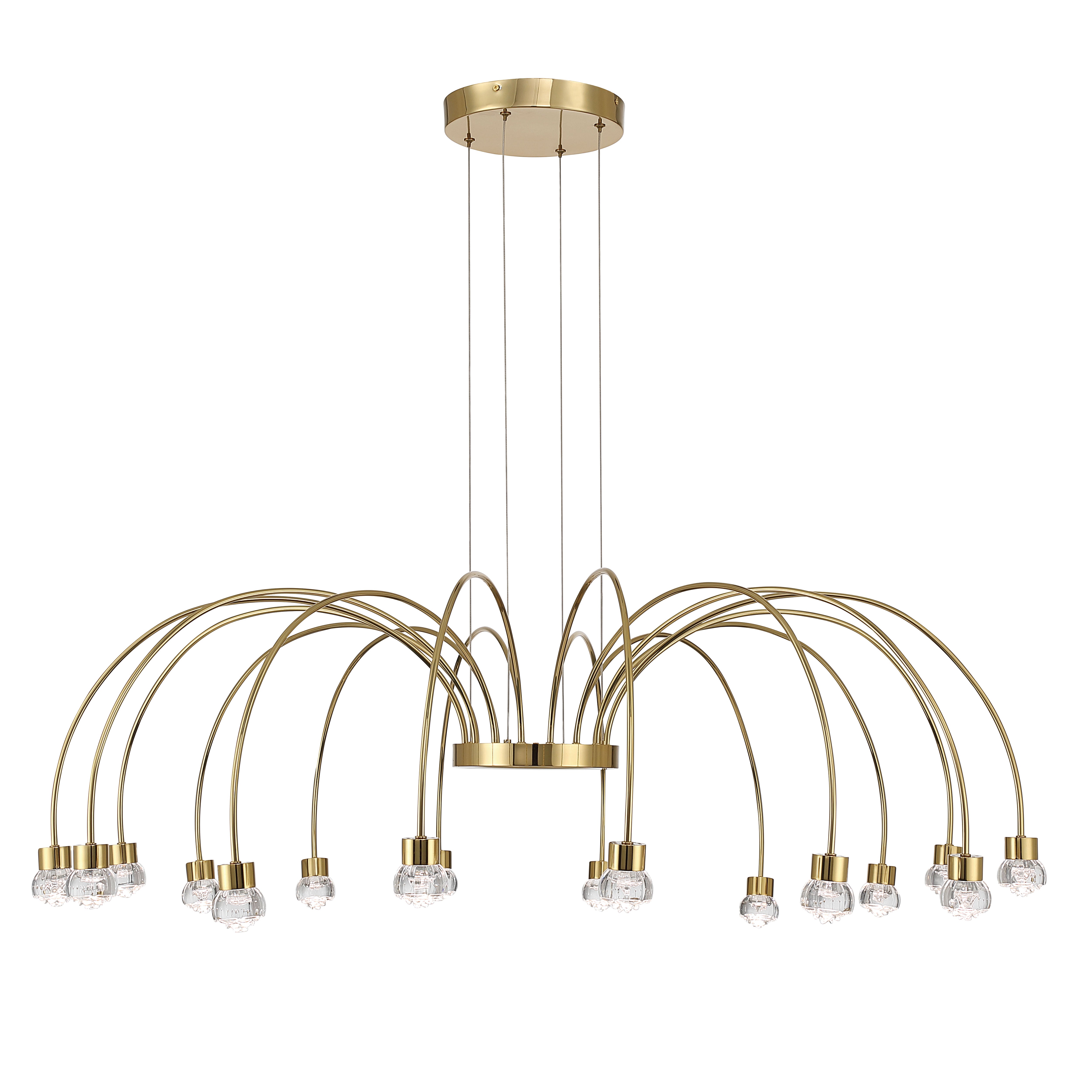 Yep by Golden Lighting Vario Integrated LED 16 light Chandelier in Titanium Gold with Rose diffusers - Default Title - Golden Lighting
