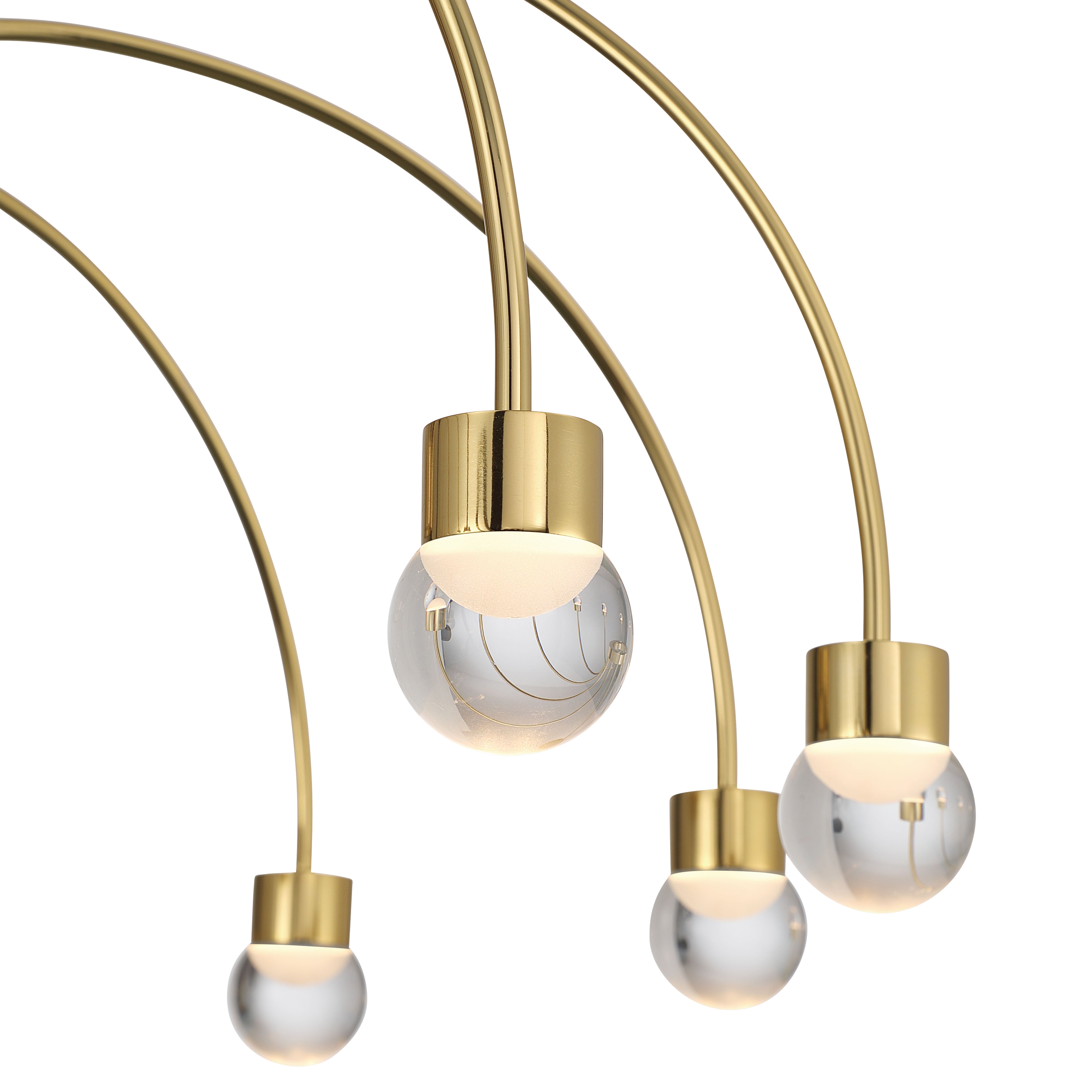 Vario Integrated LED 8 light Chandelier in Titanium Gold with Globe diffusers - - Golden Lighting