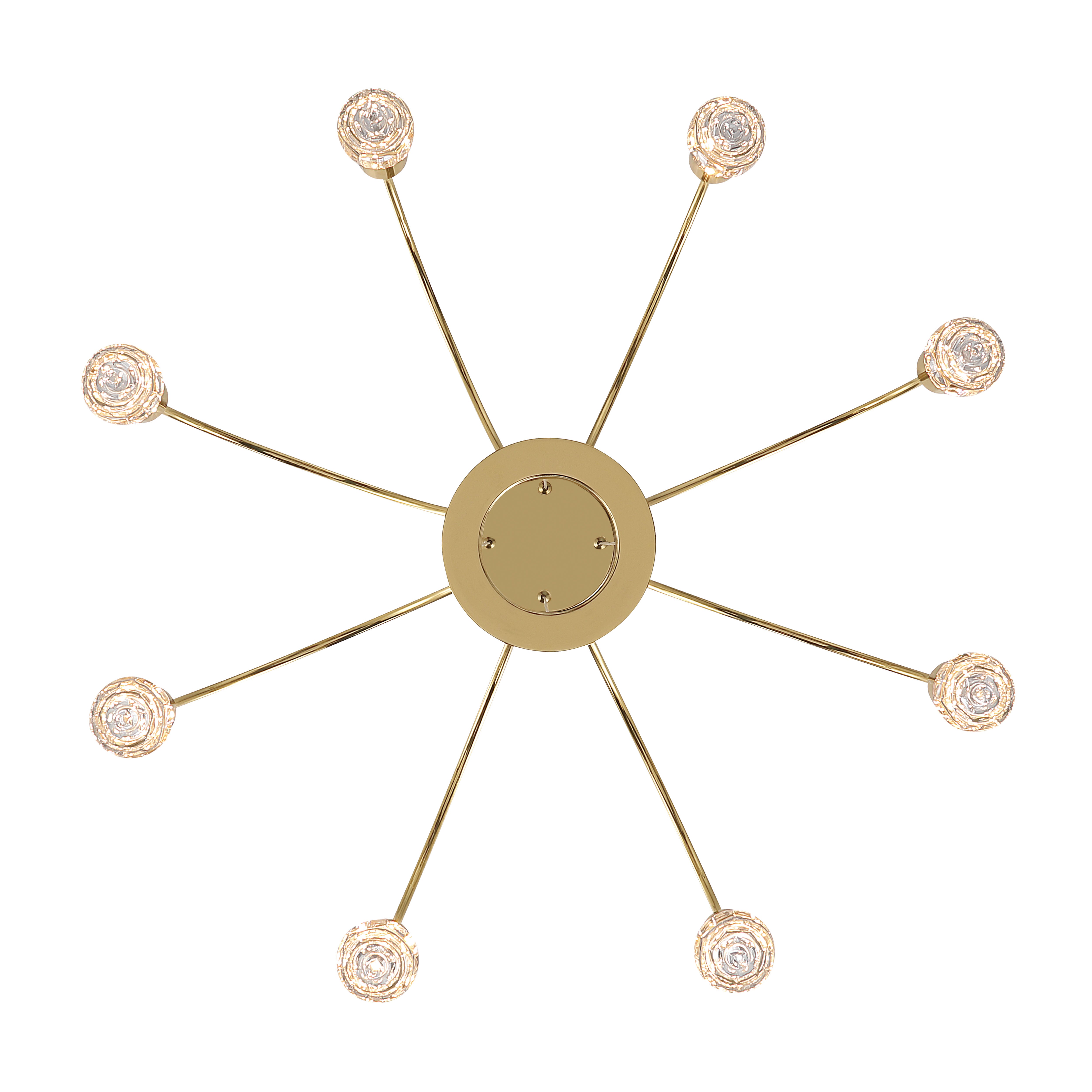 Vario Integrated LED 8 light Chandelier in Titanium Gold with Rose diffusers - - Golden Lighting