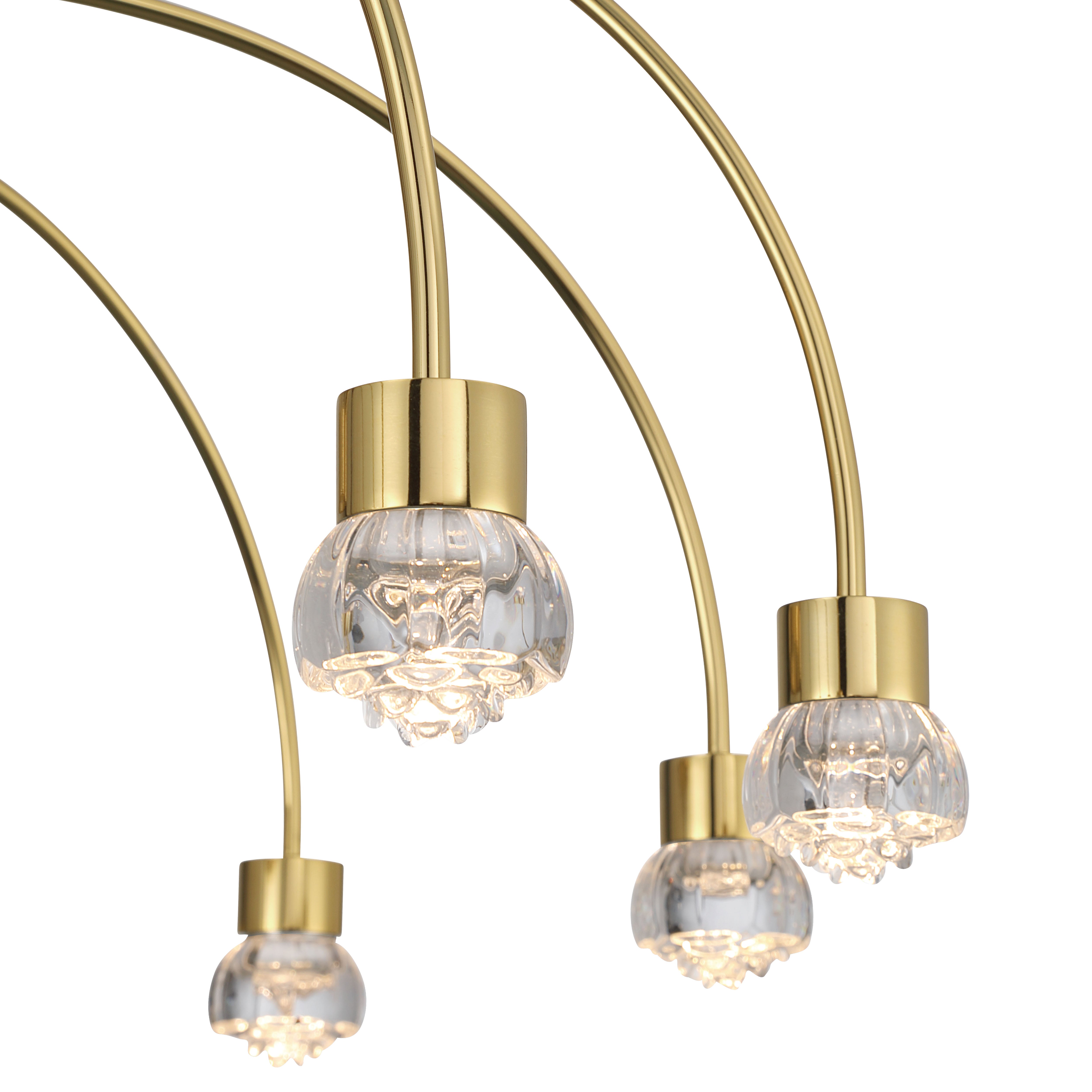 Vario Integrated LED 8 light Chandelier in Titanium Gold with Rose diffusers - - Golden Lighting