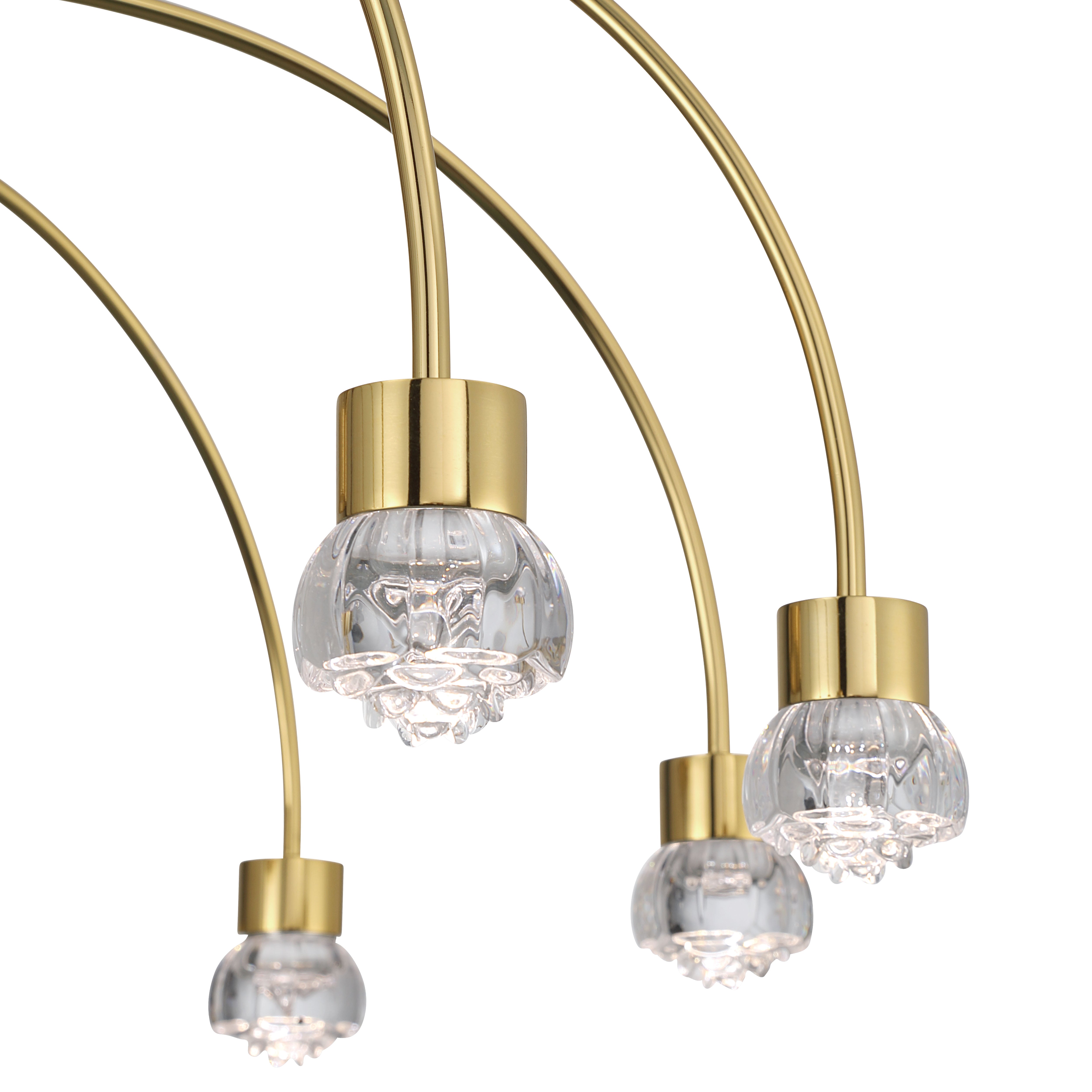 Vario Integrated LED 8 light Chandelier in Titanium Gold with Rose diffusers - - Golden Lighting
