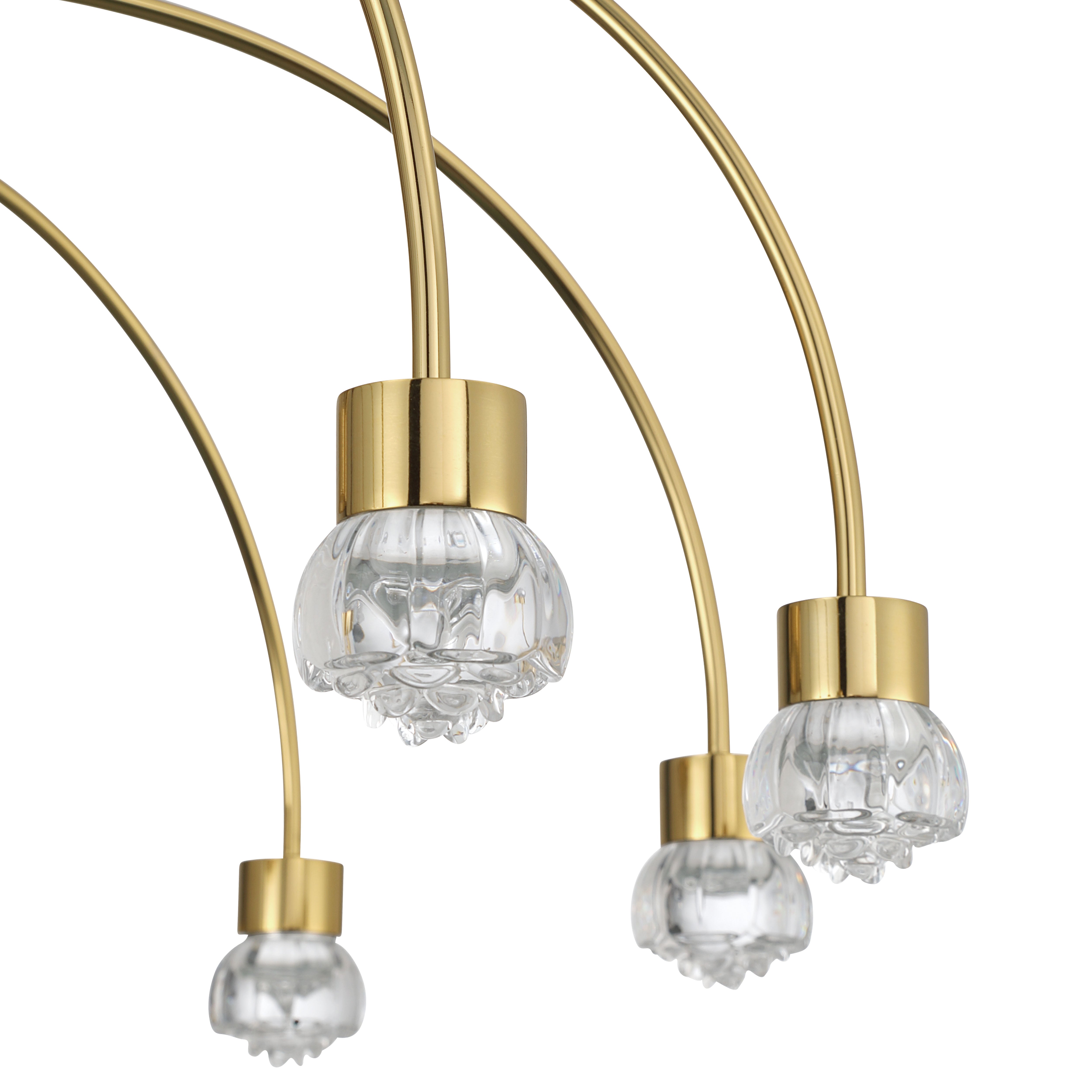 Vario Integrated LED 8 light Chandelier in Titanium Gold with Rose diffusers - - Golden Lighting