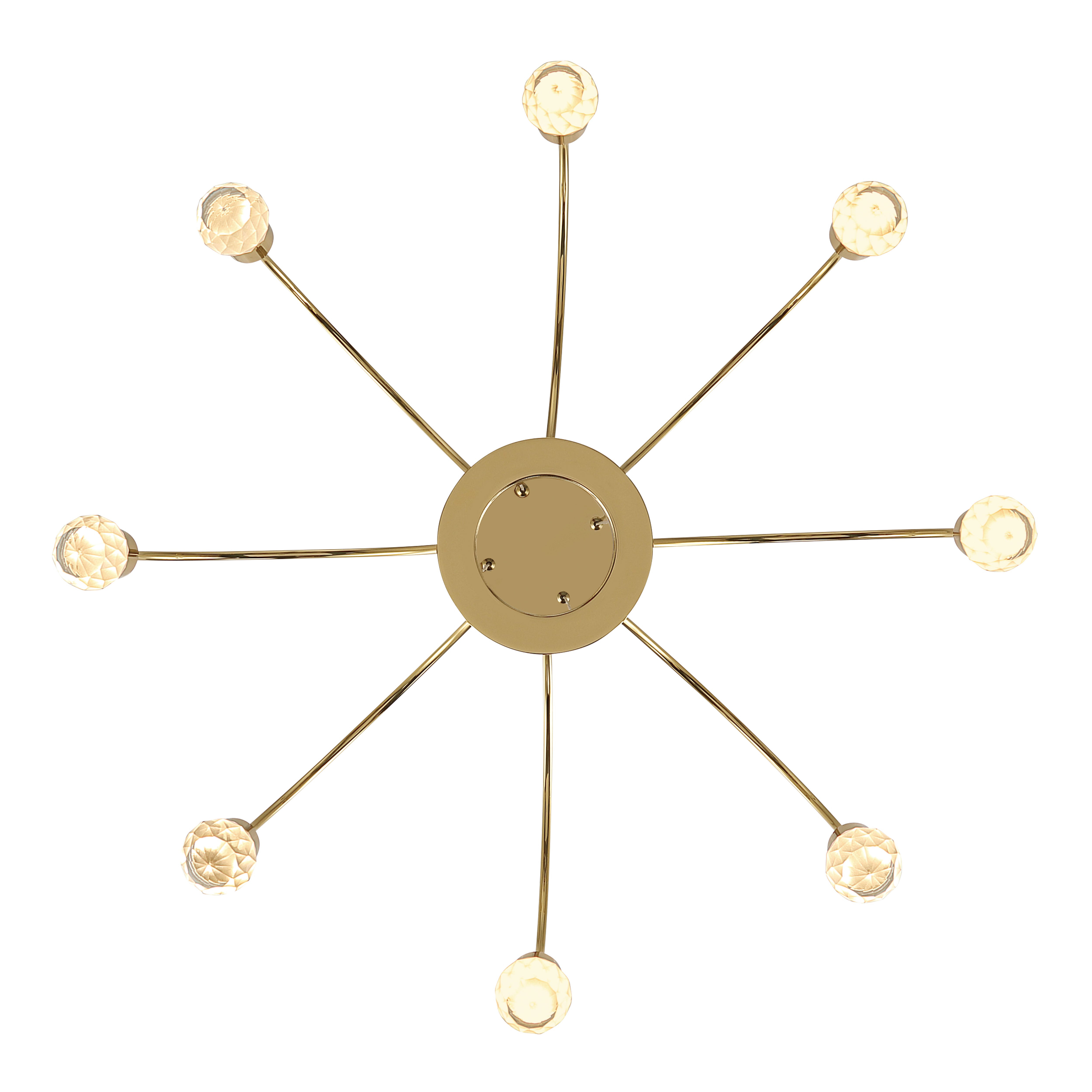 Vario Integrated LED 8 light Chandelier in Titanium Gold with Crystal diffusers - - Golden Lighting