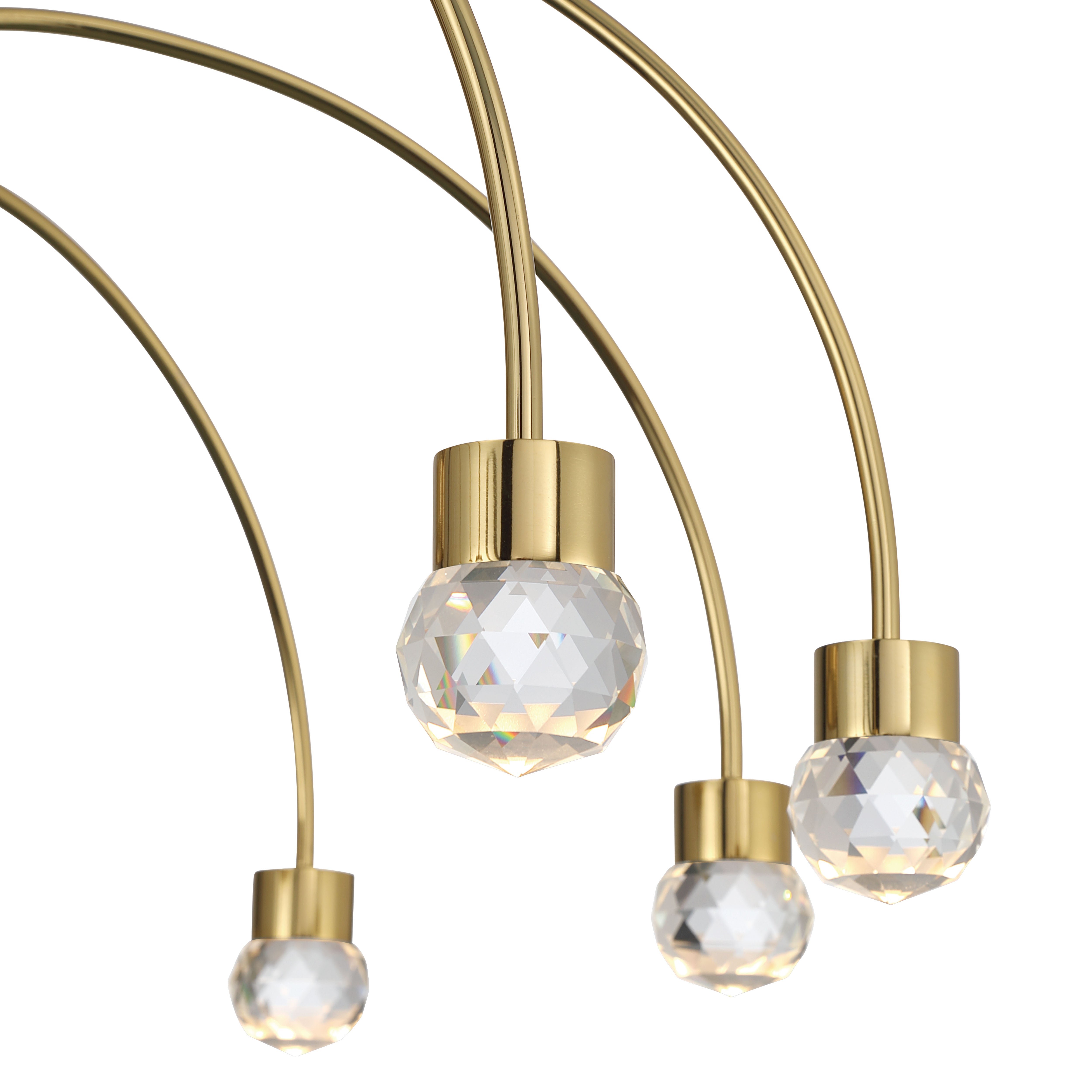 Vario Integrated LED 8 light Chandelier in Titanium Gold with Crystal diffusers - - Golden Lighting