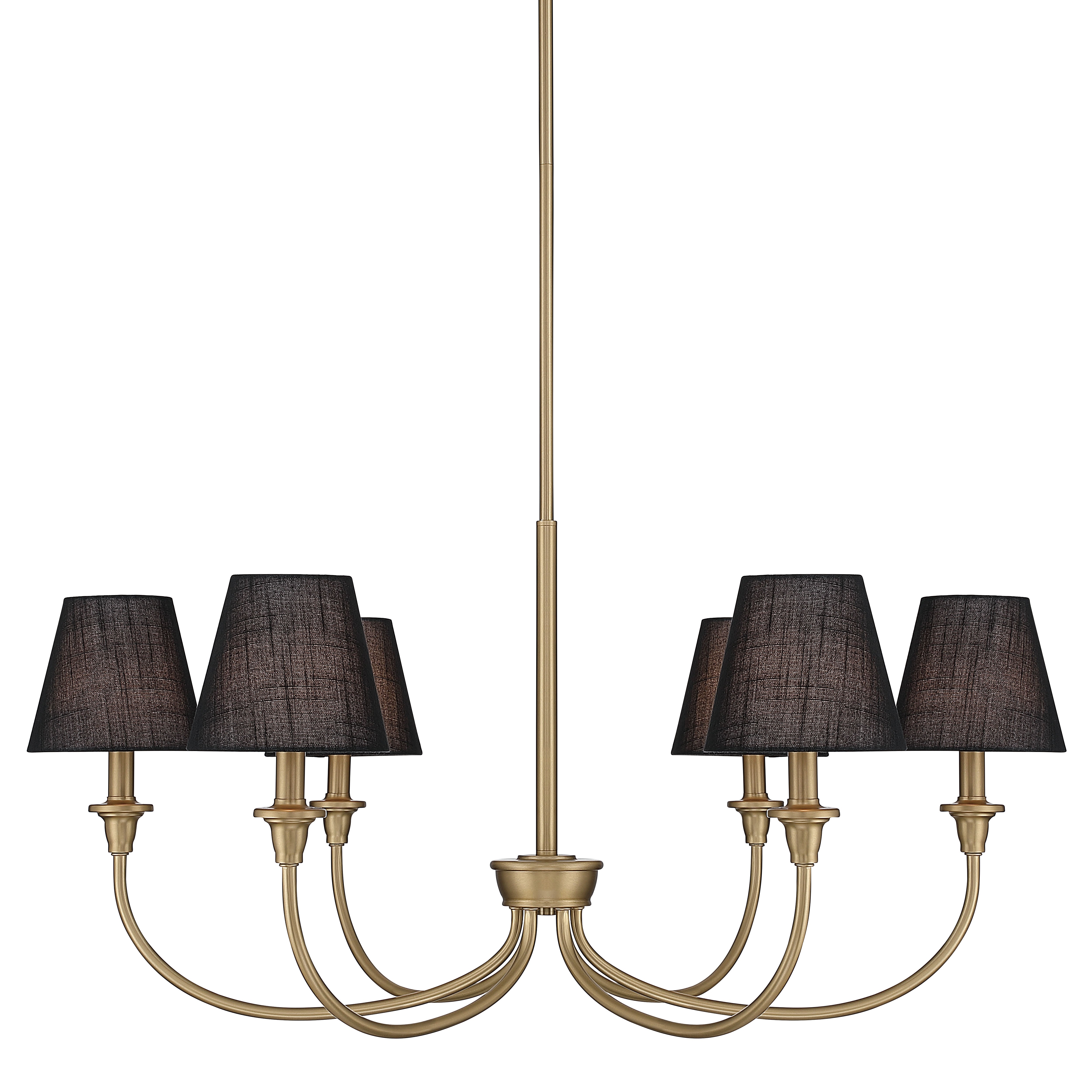 Yep by Golden Lighting Cambria 6-light Chandelier in Brushed Champagne Brass with Empire Hardback Shade