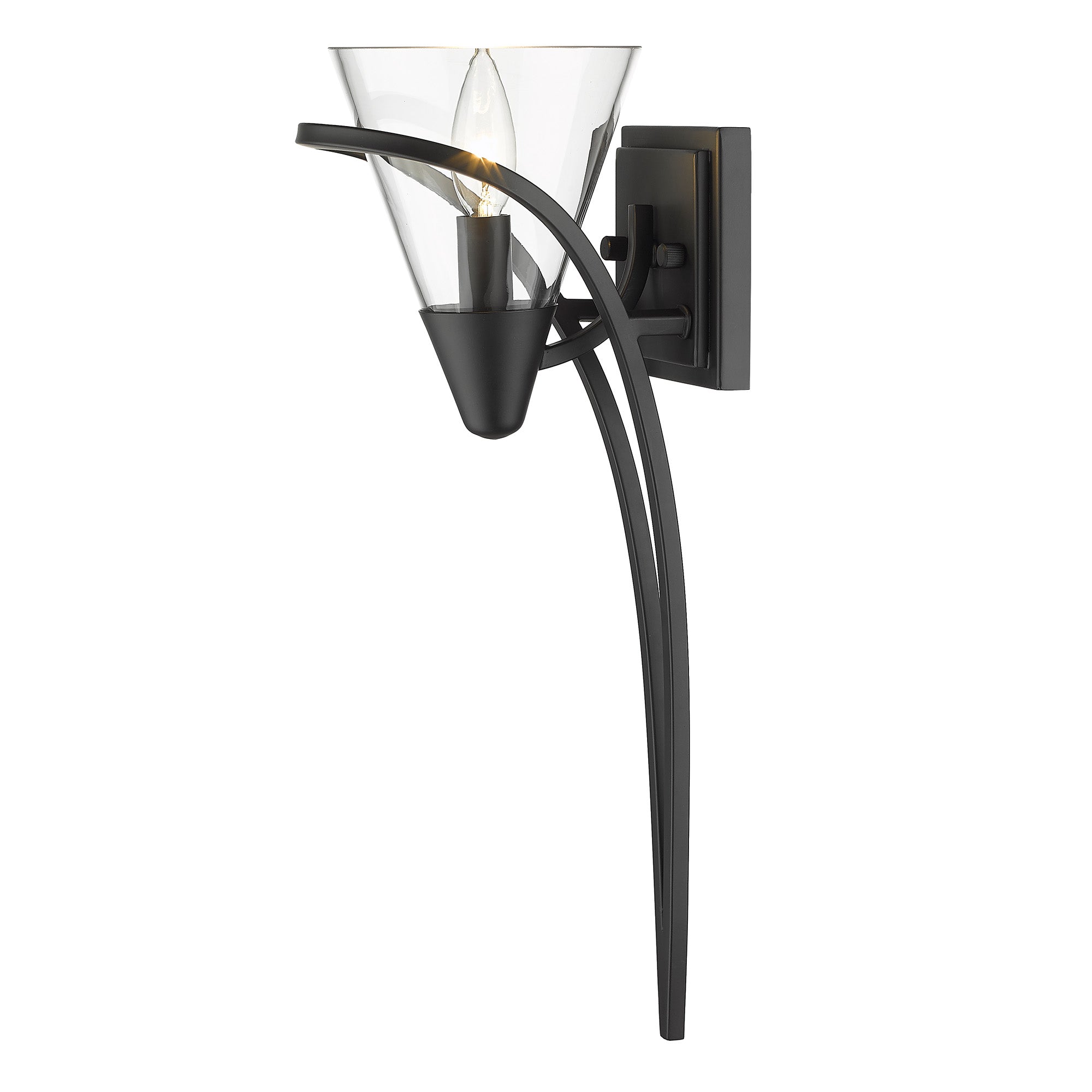 Wry Lighting Olympia 1-light Wall Sconce in Matte Black - - Golden Lighting