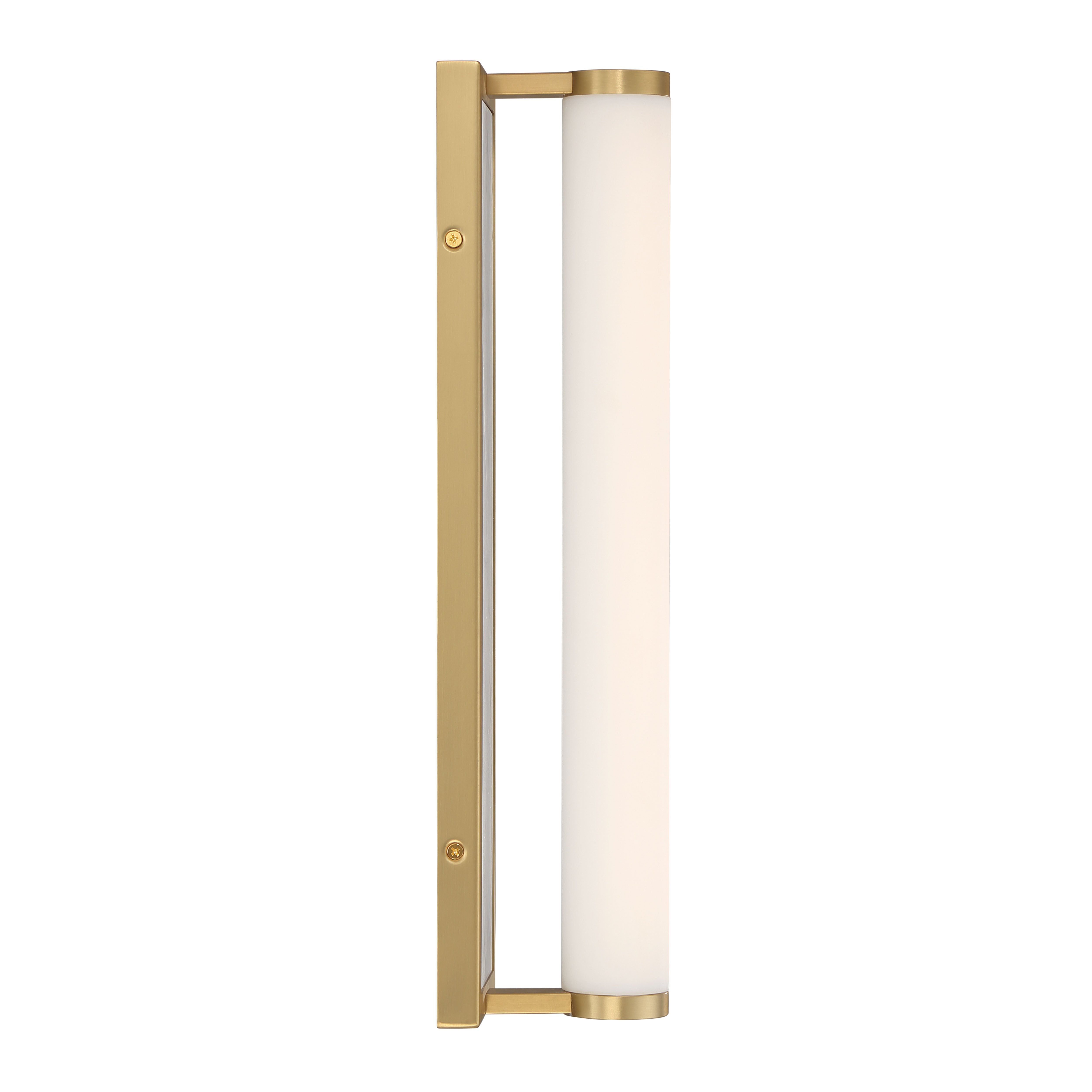 Stratum Integrated LED 18in Vanity in Brushed Champagne Brass with Jazz White Marble - - Golden Lighting