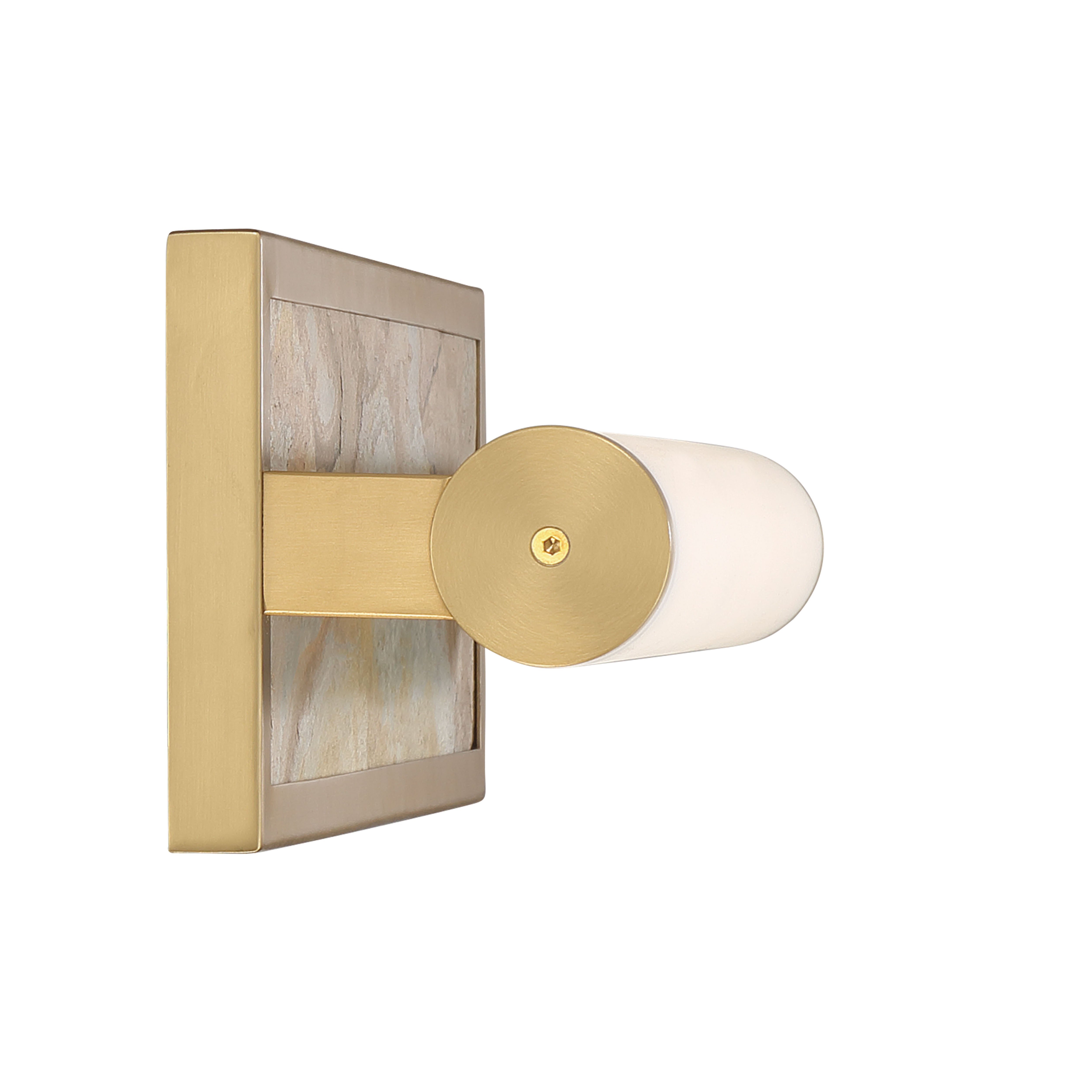 Stratum Integrated LED 18in Vanity in Brushed Champagne Brass with Moon Rock Slate - - Golden Lighting