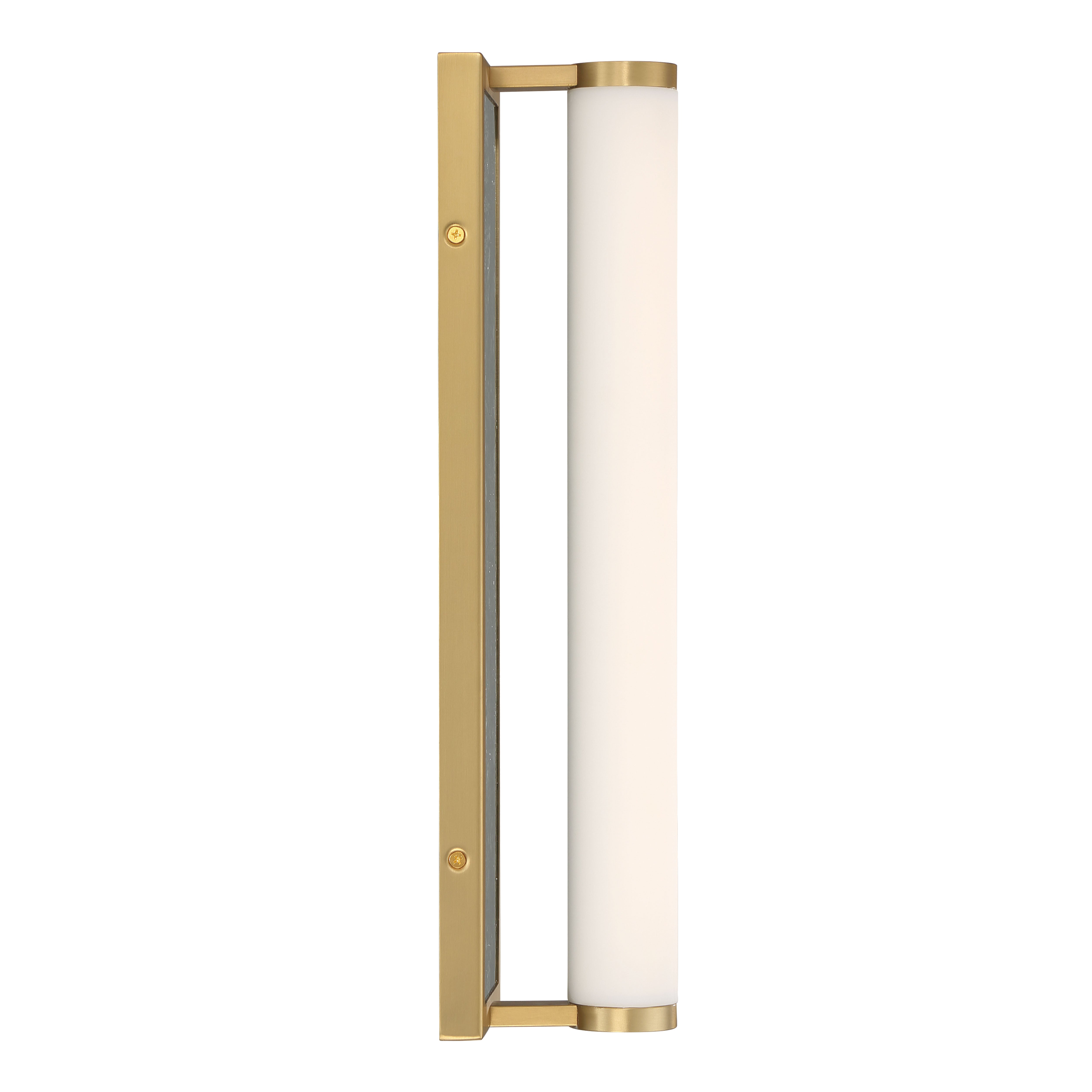 Stratum Integrated LED 18in Vanity in Brushed Champagne Brass with Persian Green Marble - - Golden Lighting