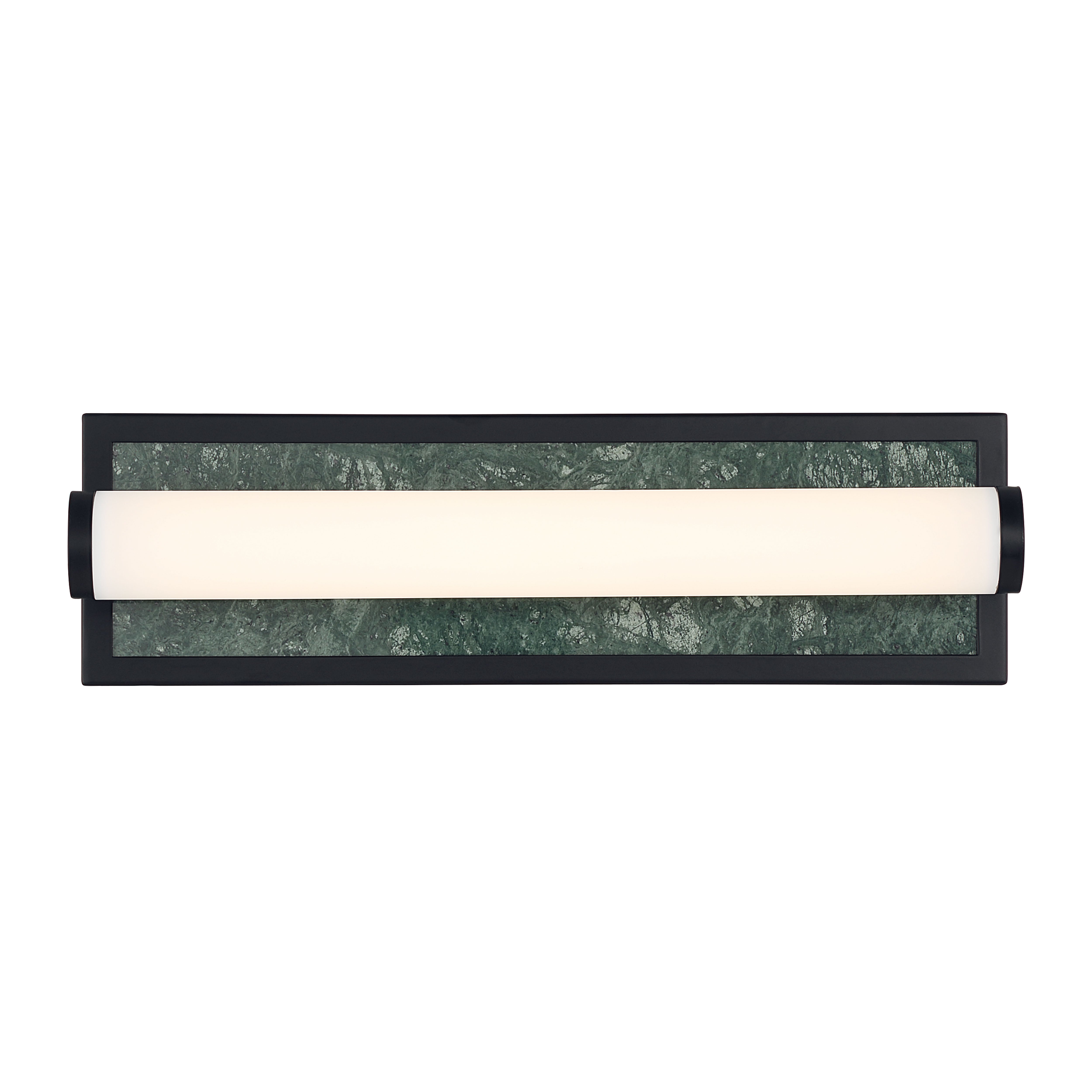 Stratum Integrated LED 18in Vanity in Matte Black with Persian Green Marble - - Golden Lighting