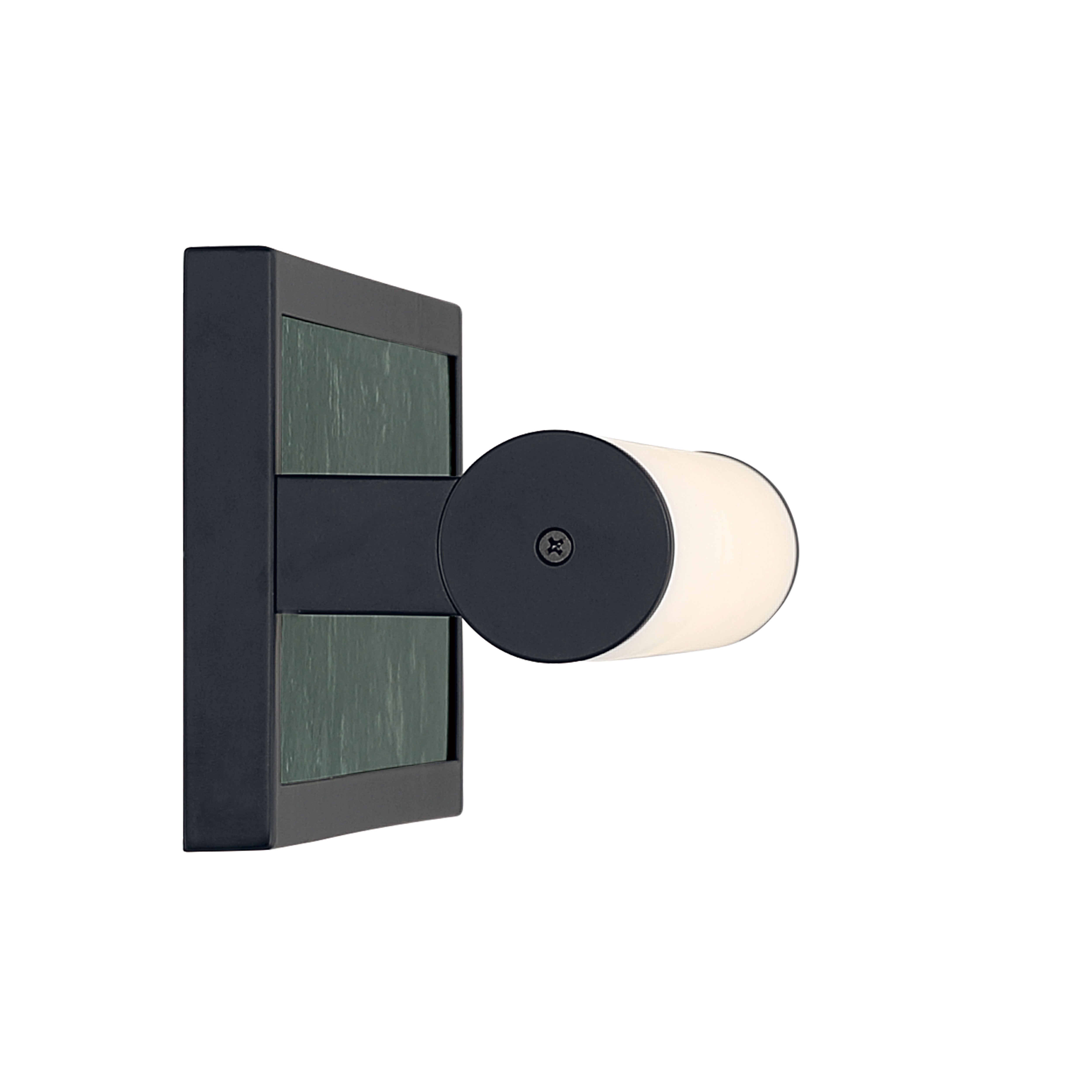 Stratum Integrated LED 18in Vanity in Matte Black with Persian Green Marble - - Golden Lighting