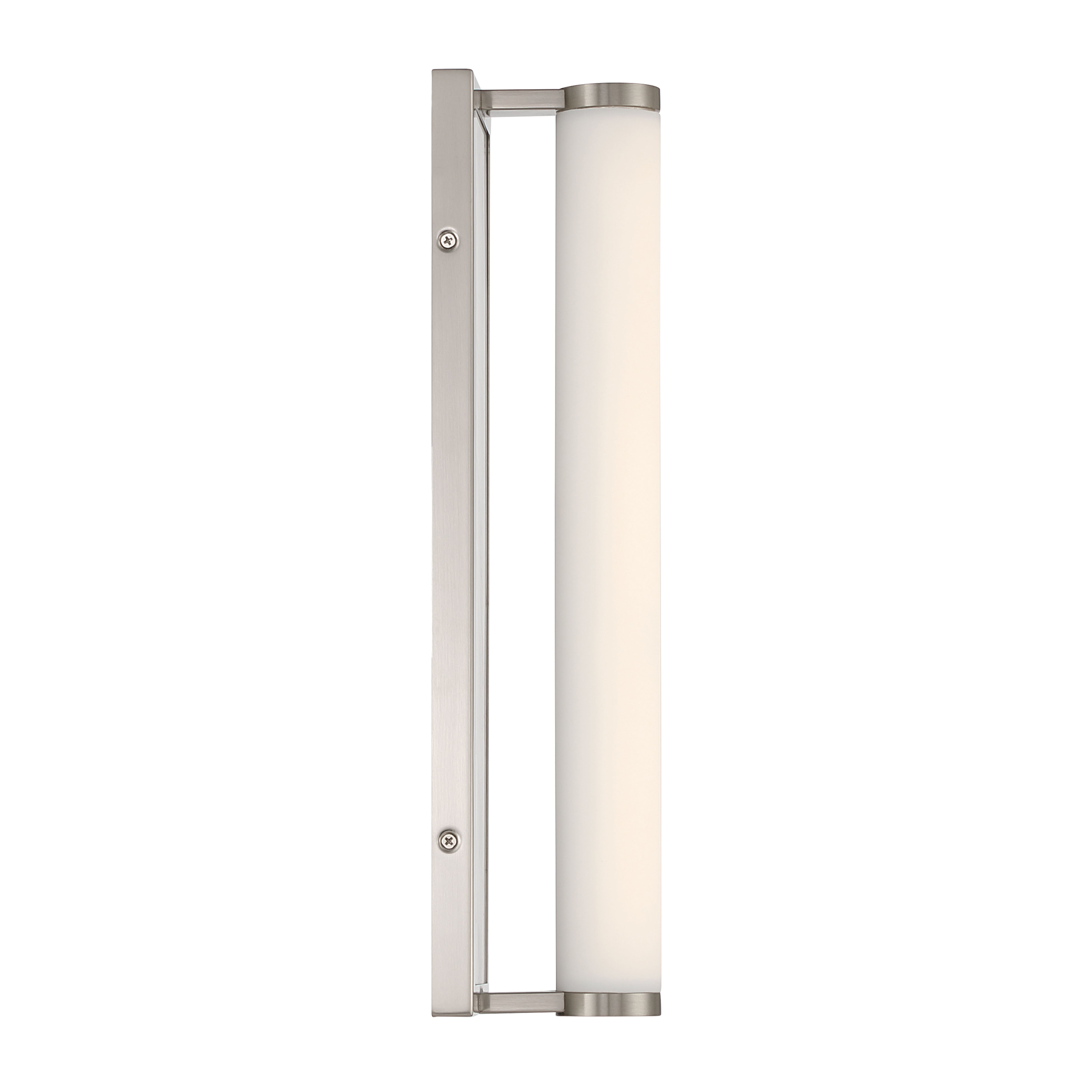 Stratum Integrated LED 18in Vanity in Brushed Nickel with Jazz White Marble - - Golden Lighting