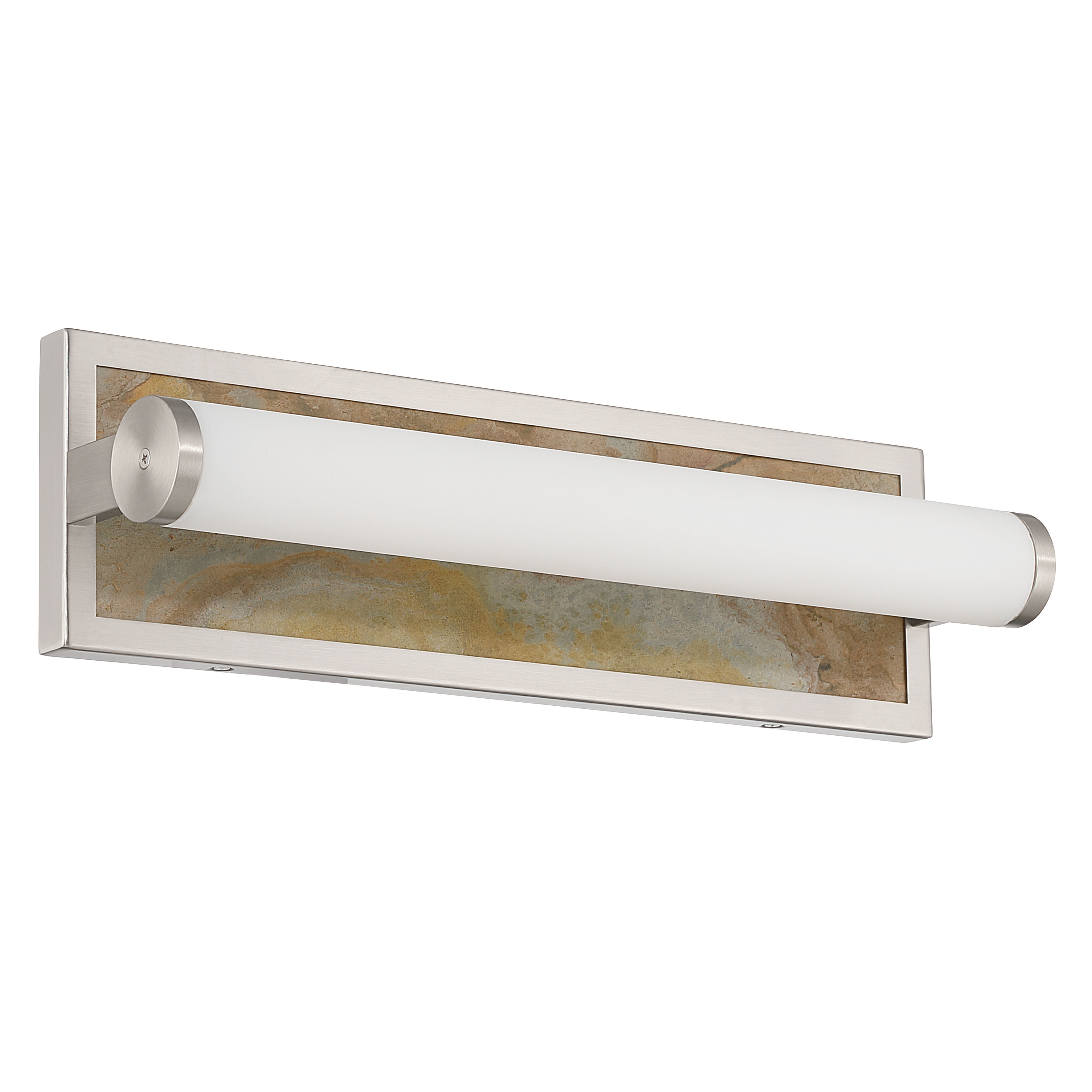 Stratum Integrated LED 18in Vanity in Brushed Nickel with Moon Rock Slate - - Golden Lighting