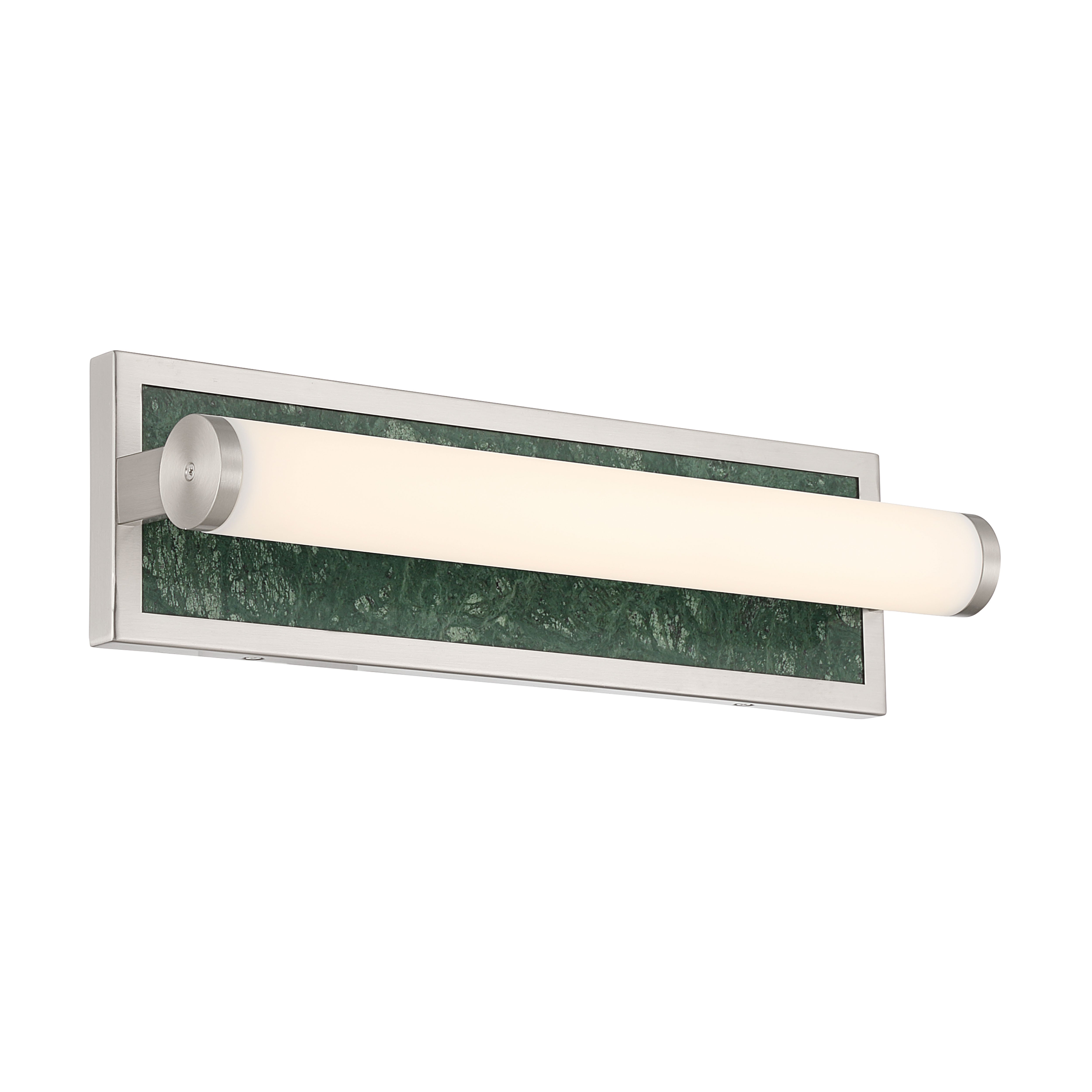 Stratum Integrated LED 18in Vanity in Brushed Nickel with Persian Green Marble - - Golden Lighting