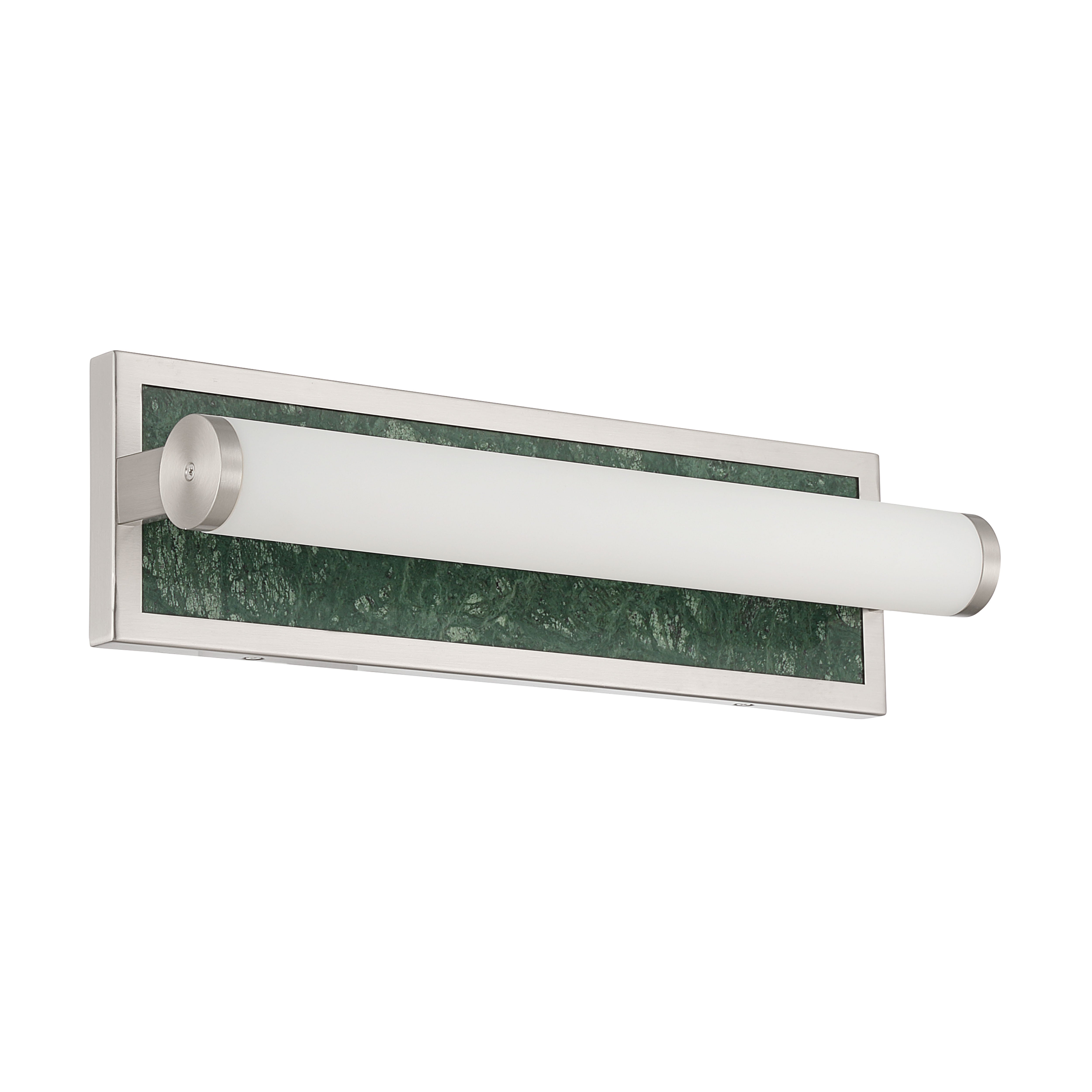 Stratum Integrated LED 18in Vanity in Brushed Nickel with Persian Green Marble - - Golden Lighting