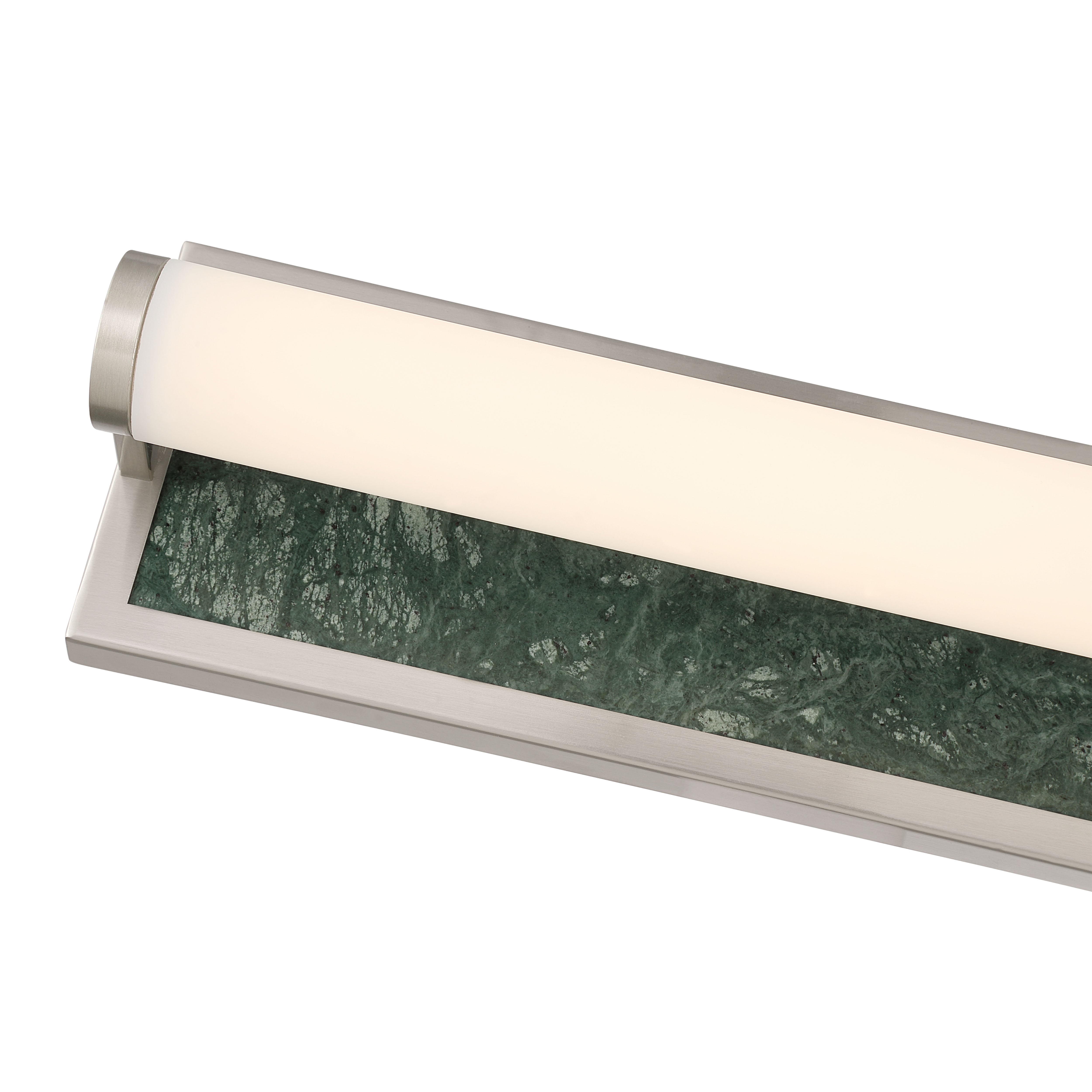 Stratum Integrated LED 18in Vanity in Brushed Nickel with Persian Green Marble - - Golden Lighting
