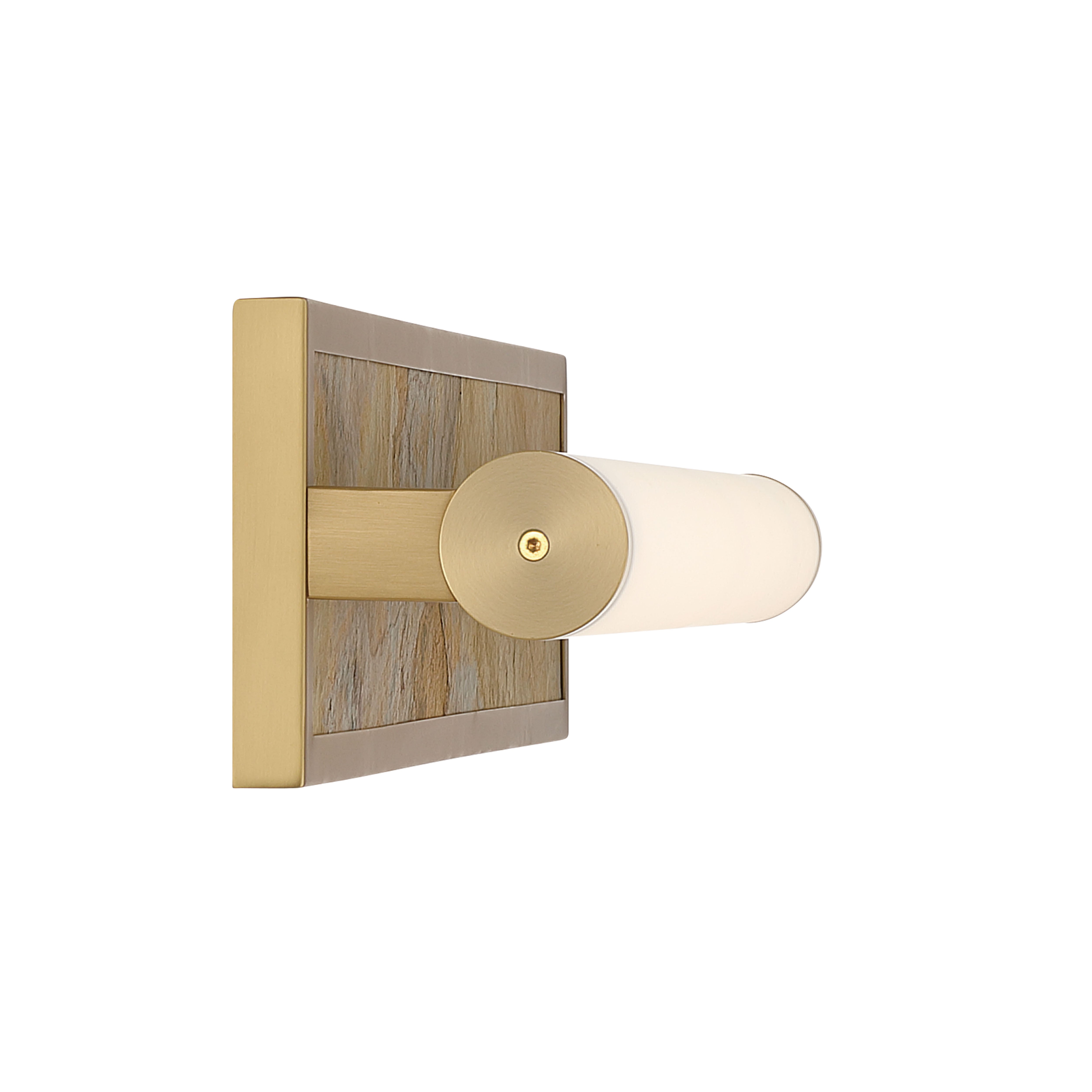 Stratum Integrated LED 24in Vanity in Brushed Champagne Brass with Moon Rock Slate - - Golden Lighting