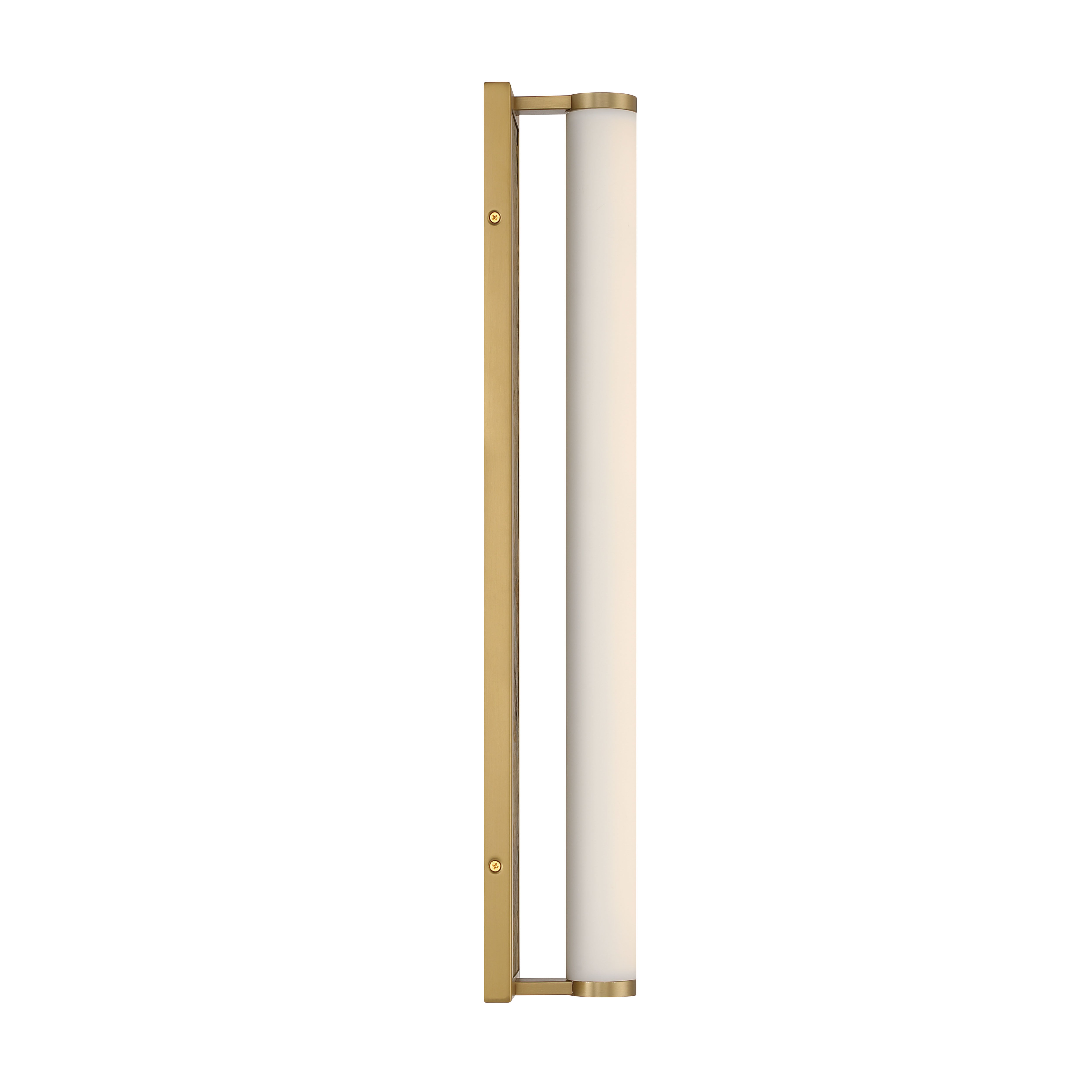 Stratum Integrated LED 24in Vanity in Brushed Champagne Brass with Moon Rock Slate - - Golden Lighting