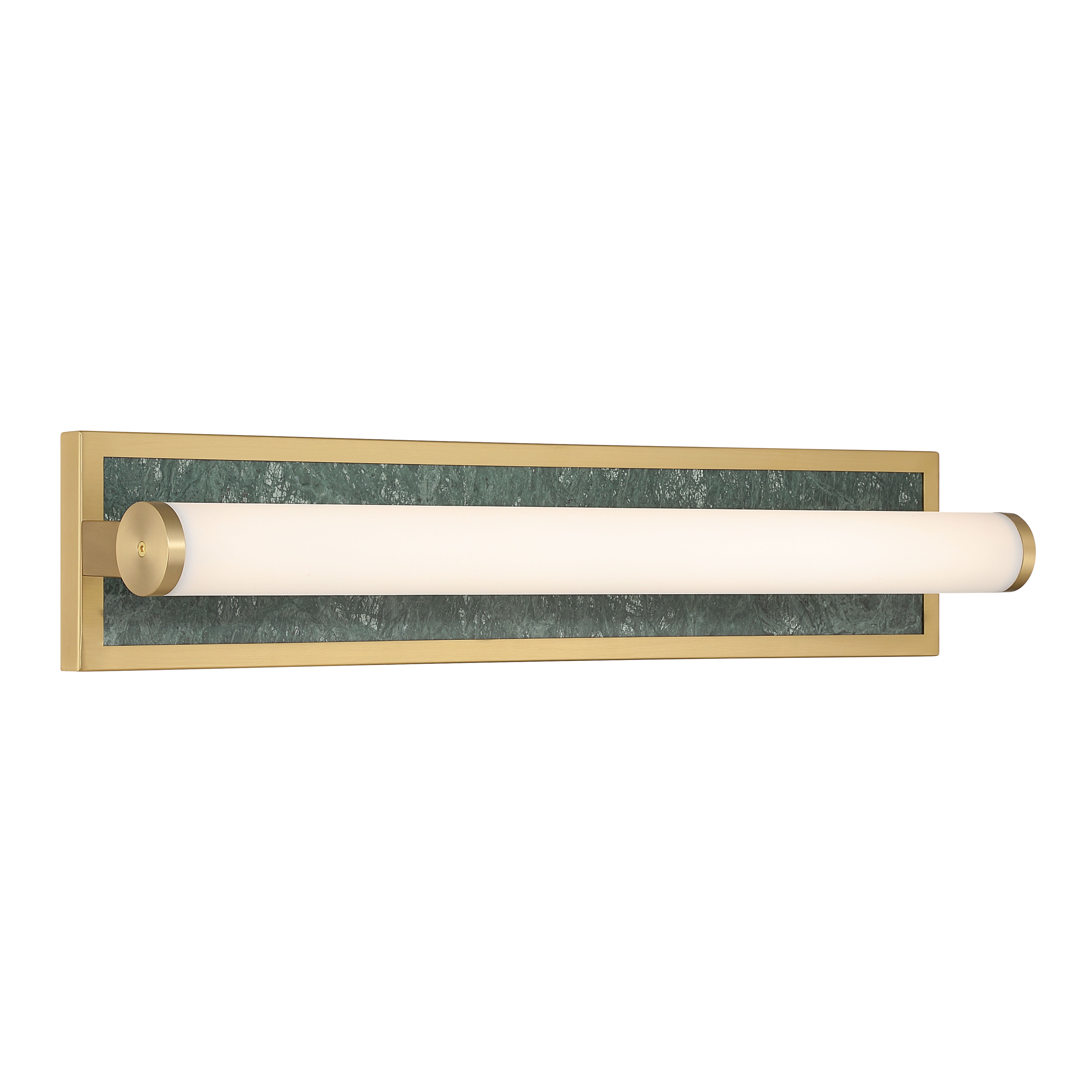 Stratum Integrated LED 24in Vanity in Brushed Champagne Brass with Persian Green Marble - - Golden Lighting