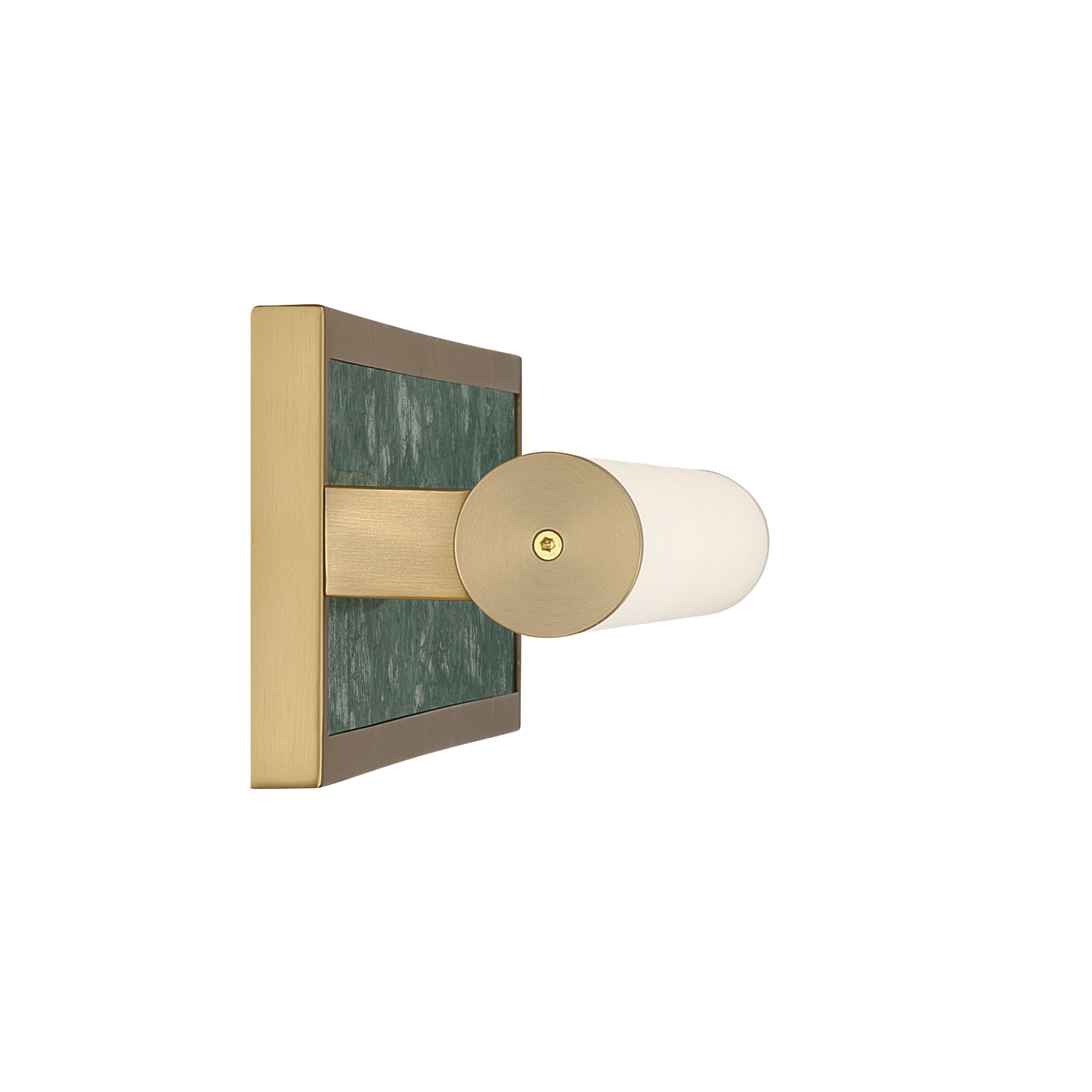 Stratum Integrated LED 24in Vanity in Brushed Champagne Brass with Persian Green Marble - - Golden Lighting