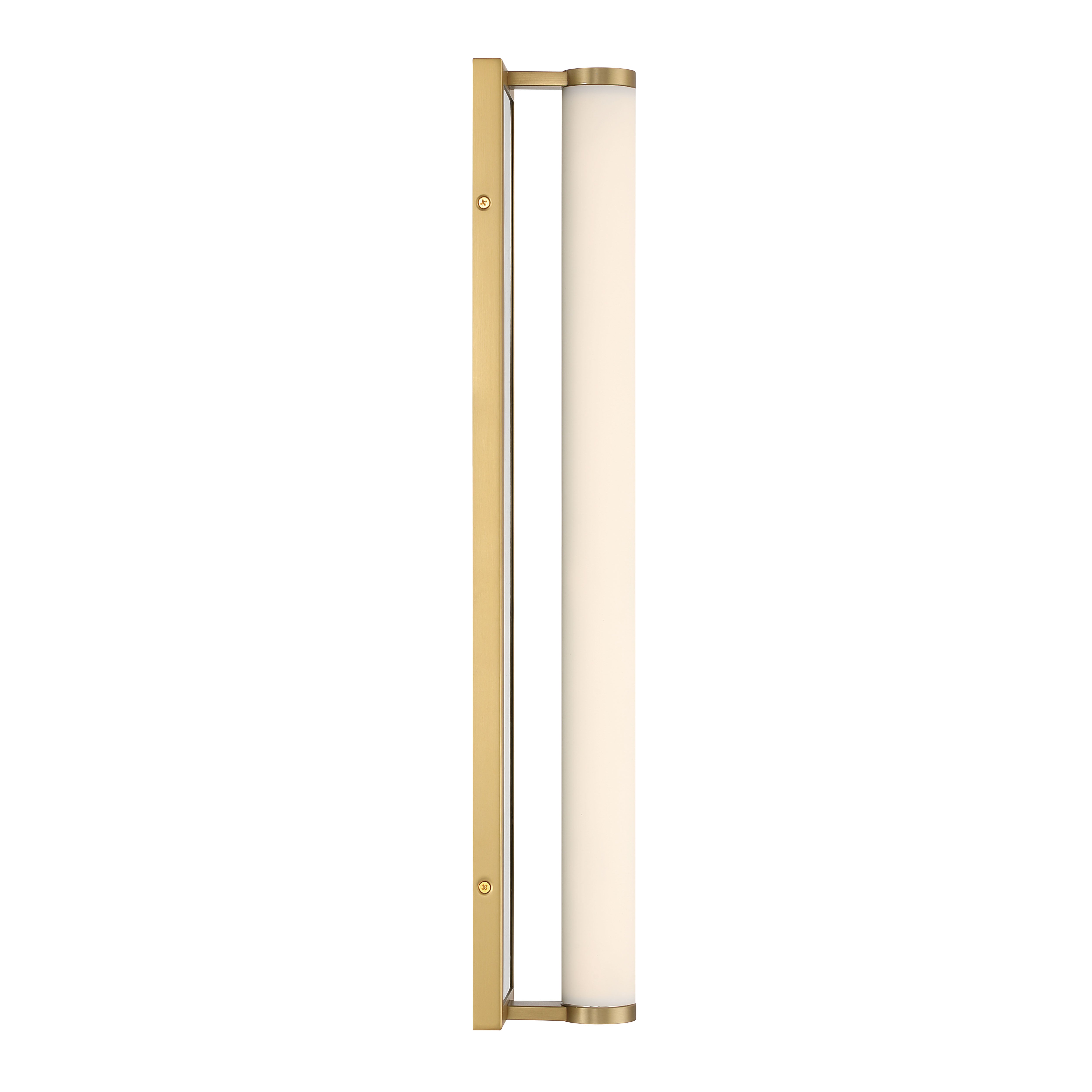 Stratum Integrated LED 24in Vanity in Brushed Champagne Brass with Persian Green Marble - - Golden Lighting
