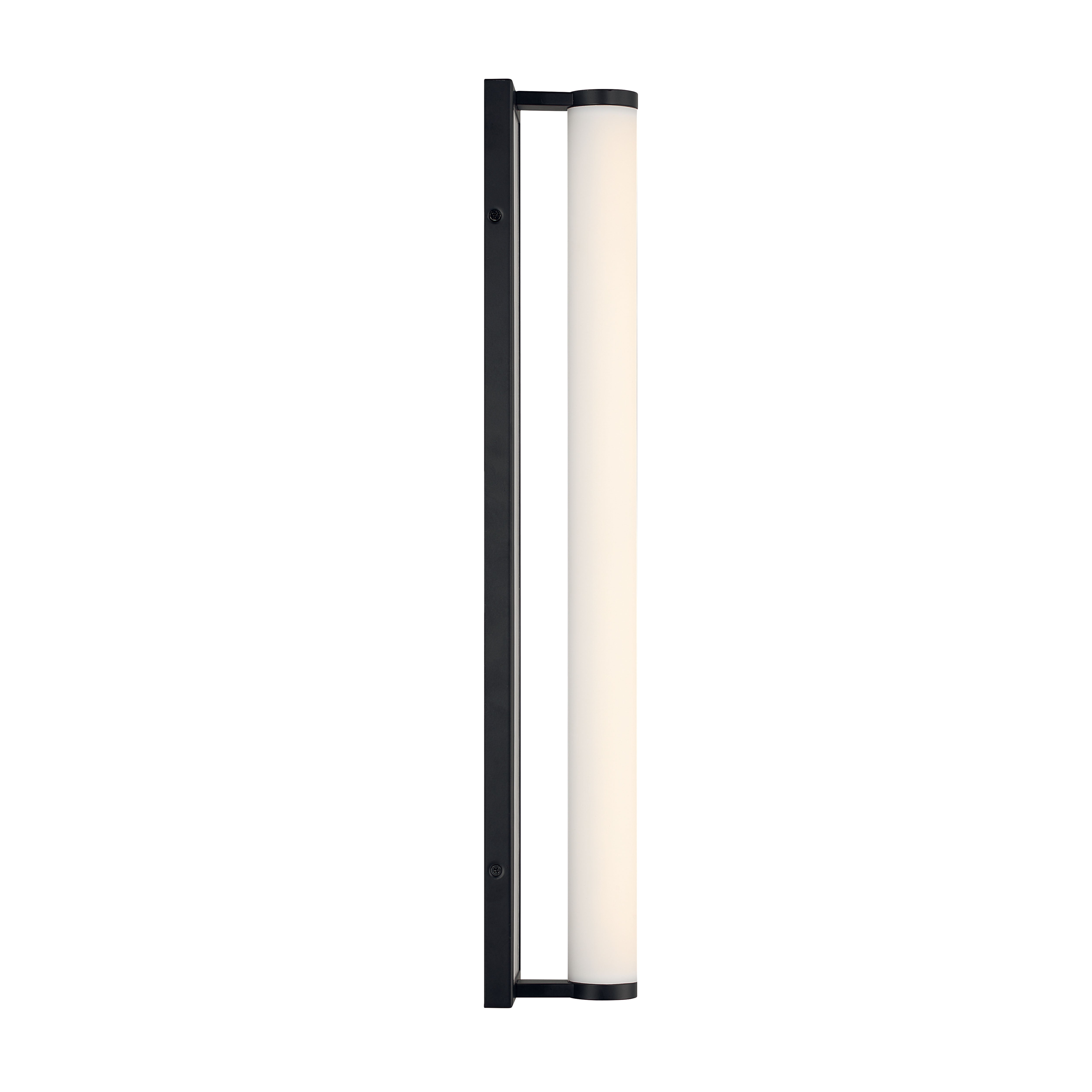 Stratum Integrated LED 24in Vanity in Matte Black with Jazz White Marble - - Golden Lighting