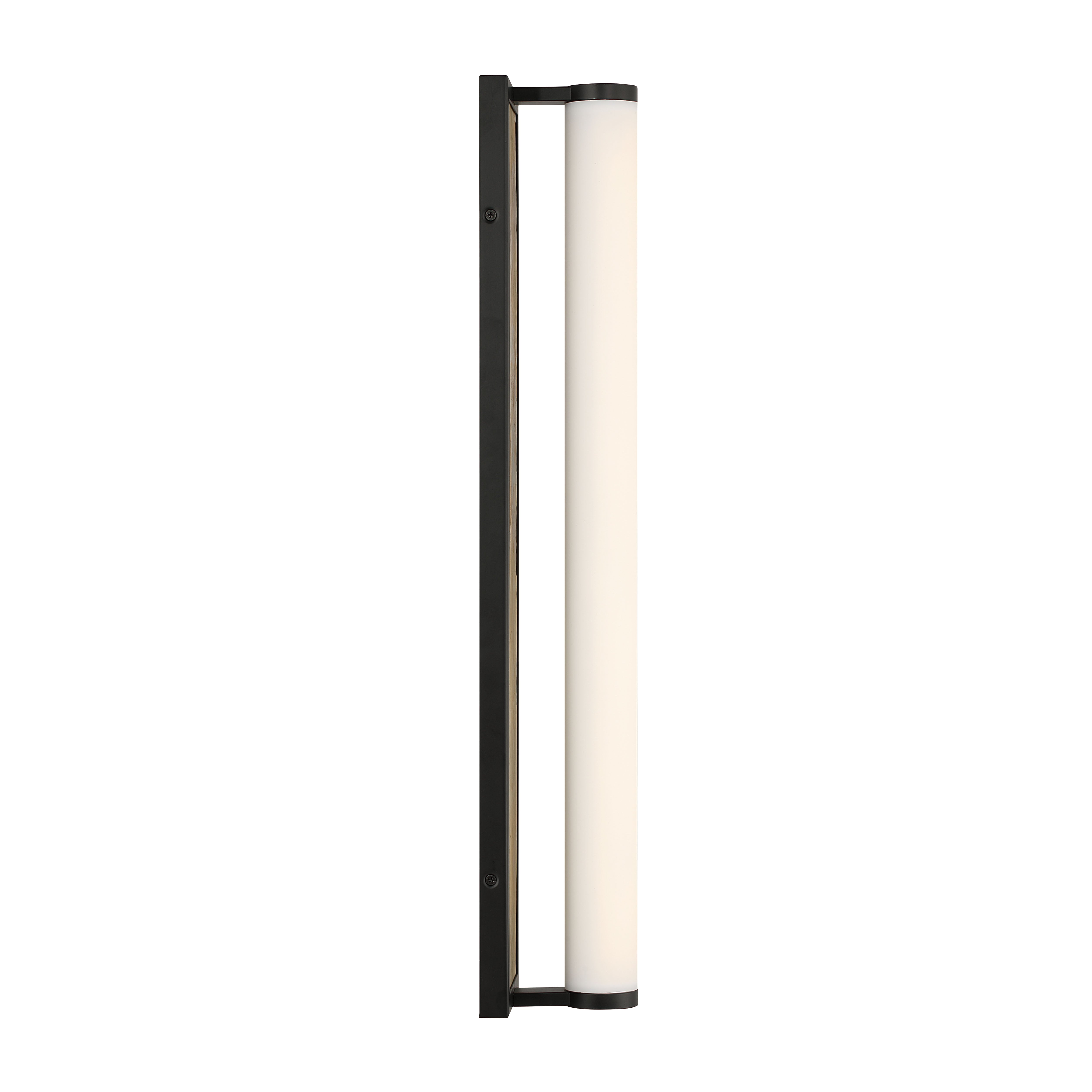 Stratum Integrated LED 24in Vanity in Matte Black with Moon Rock Slate - - Golden Lighting