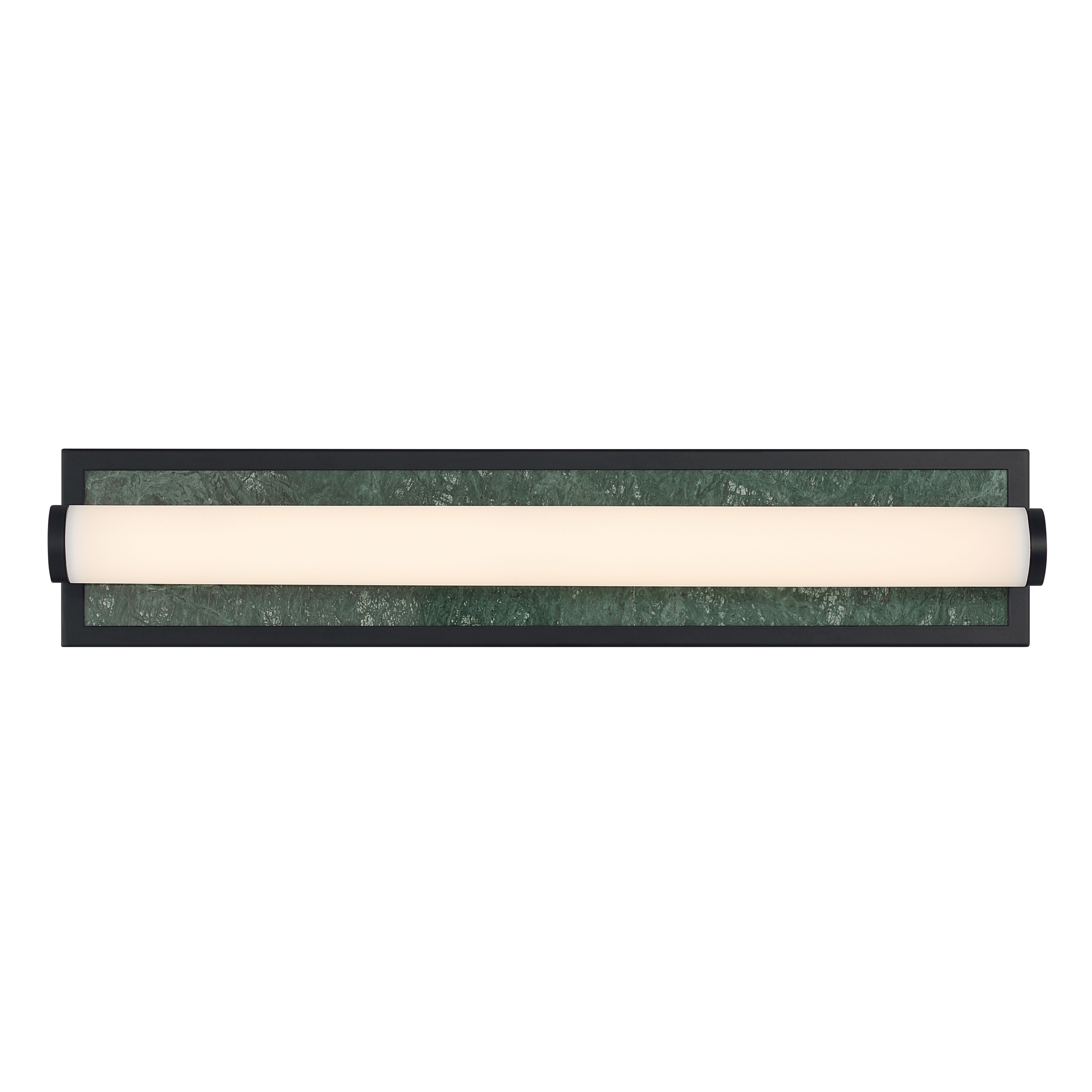 Stratum Integrated LED 24in Vanity in Matte Black with Persian Green Marble - - Golden Lighting