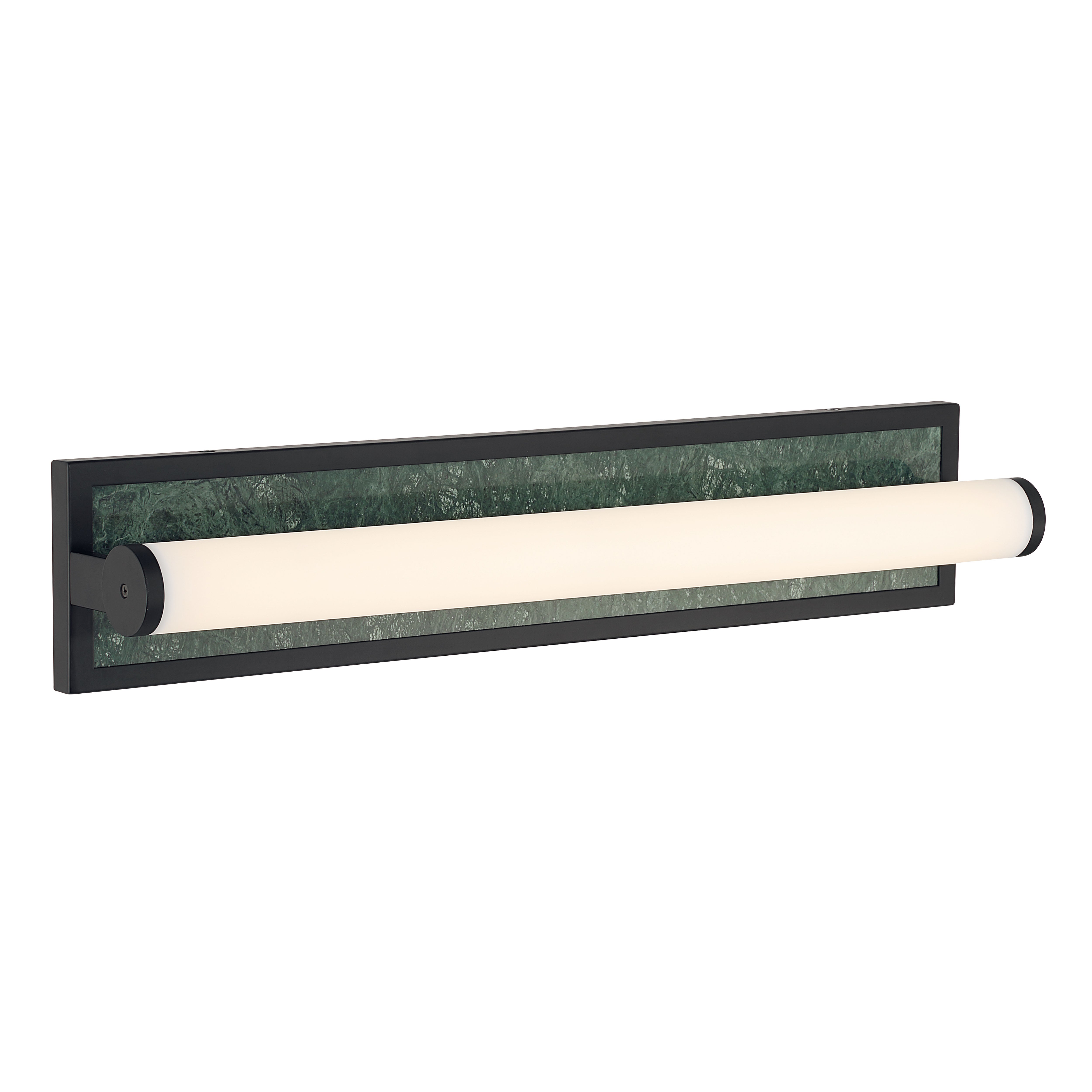 Stratum Integrated LED 24in Vanity in Matte Black with Persian Green Marble - - Golden Lighting