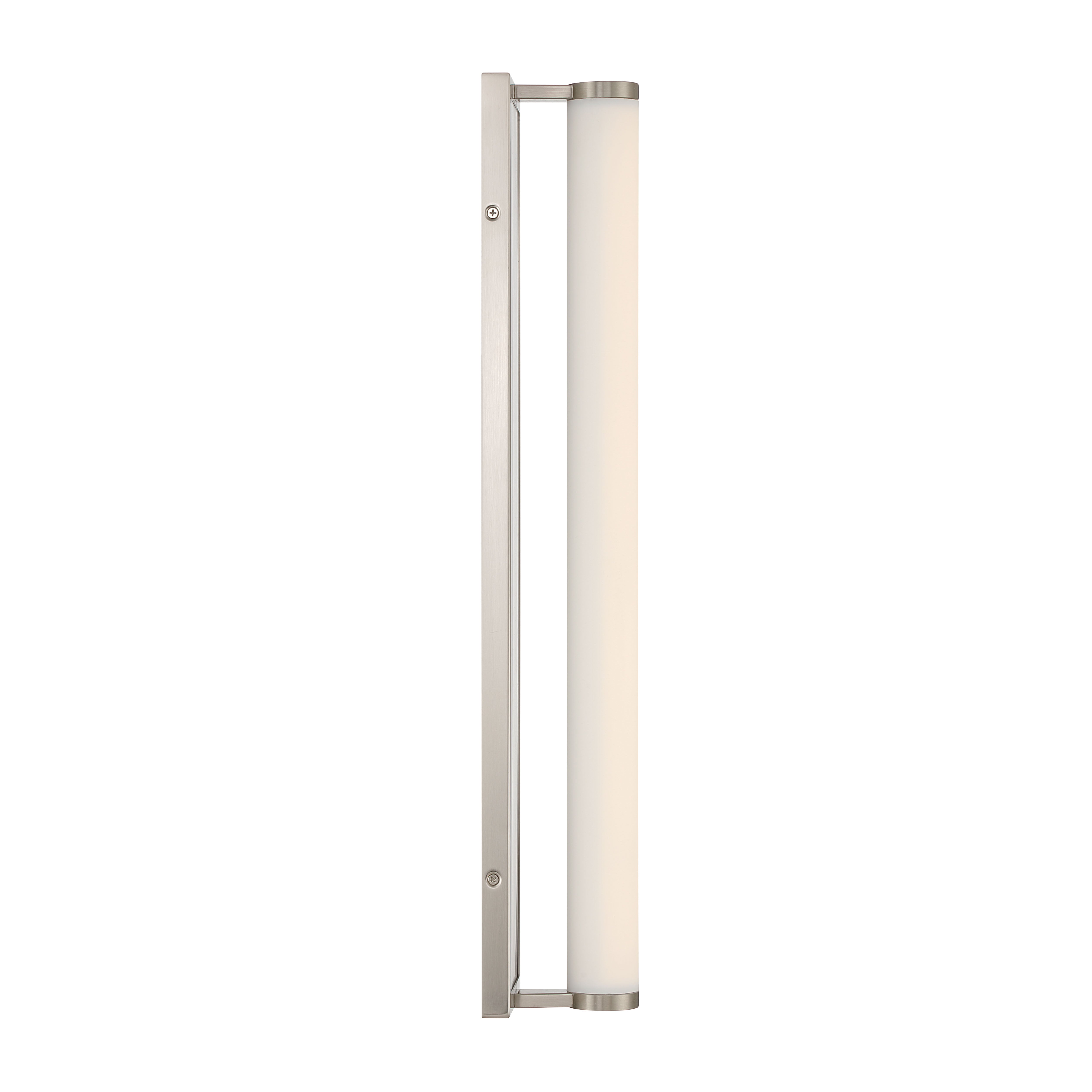 Stratum Integrated LED 24in Vanity in Brushed Nickel with Jazz White Marble - - Golden Lighting