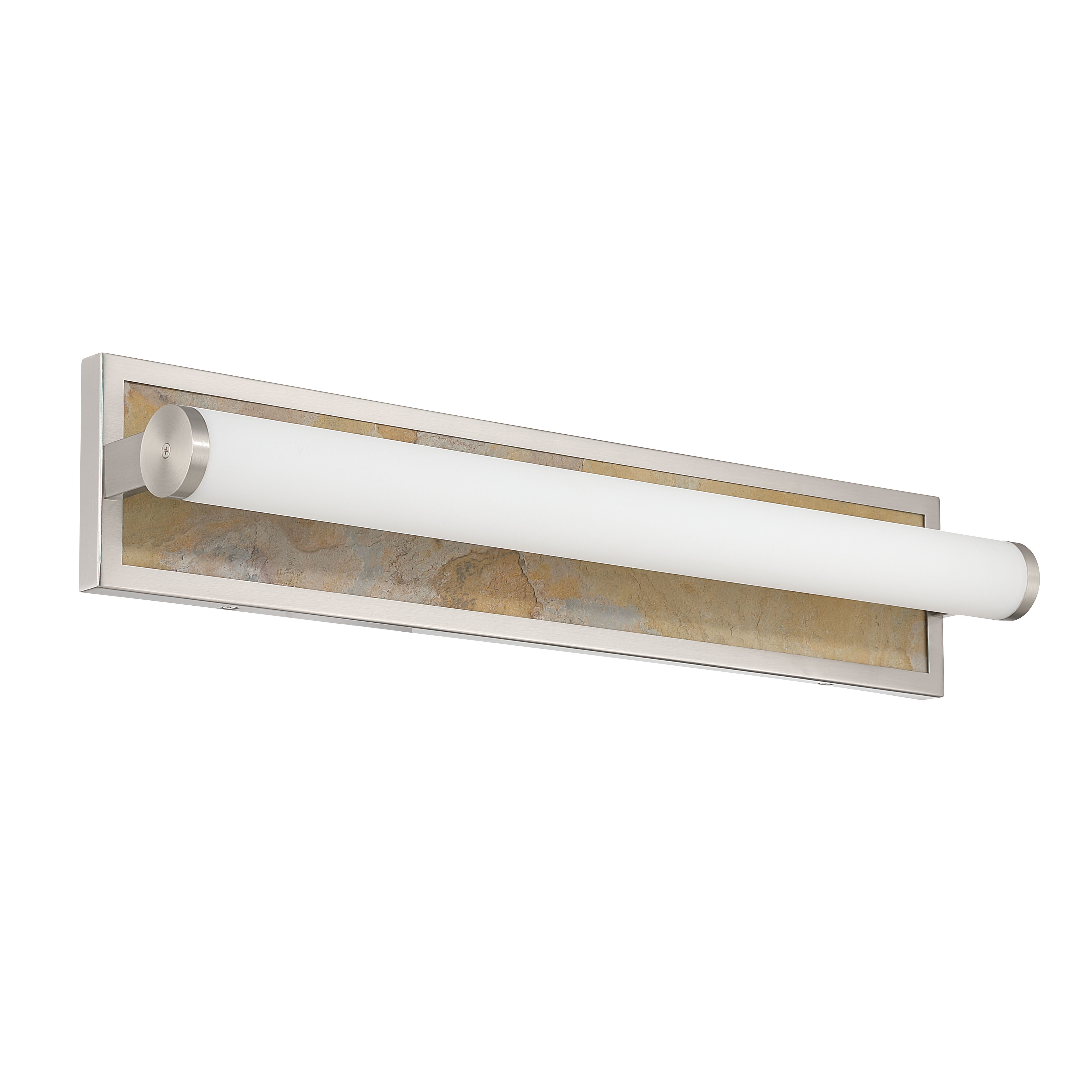 Stratum Integrated LED 24in Vanity in Brushed Nickel with Moon Rock Slate