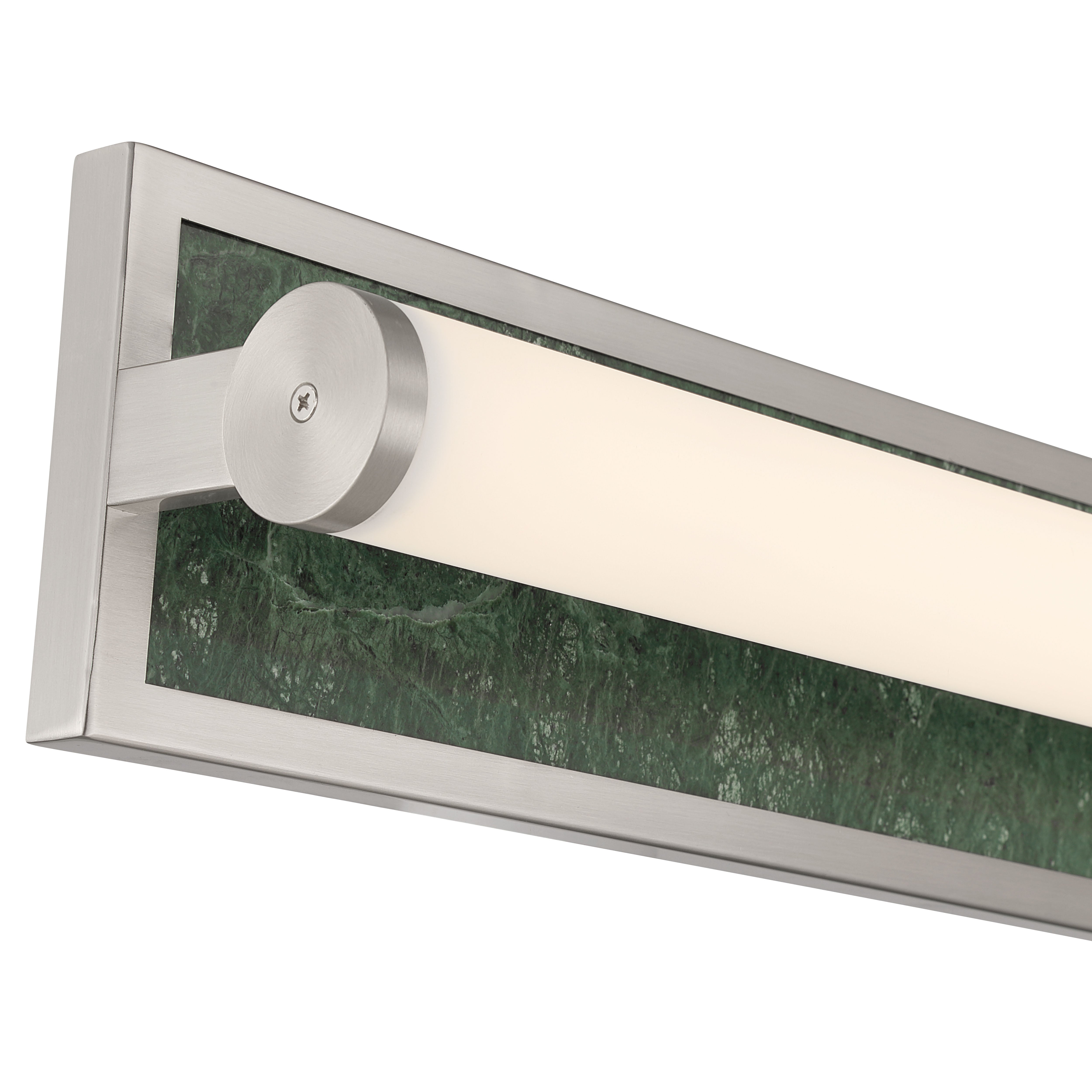 Stratum Integrated LED 24in Vanity in Brushed Nickel with Persian Green Marble - - Golden Lighting