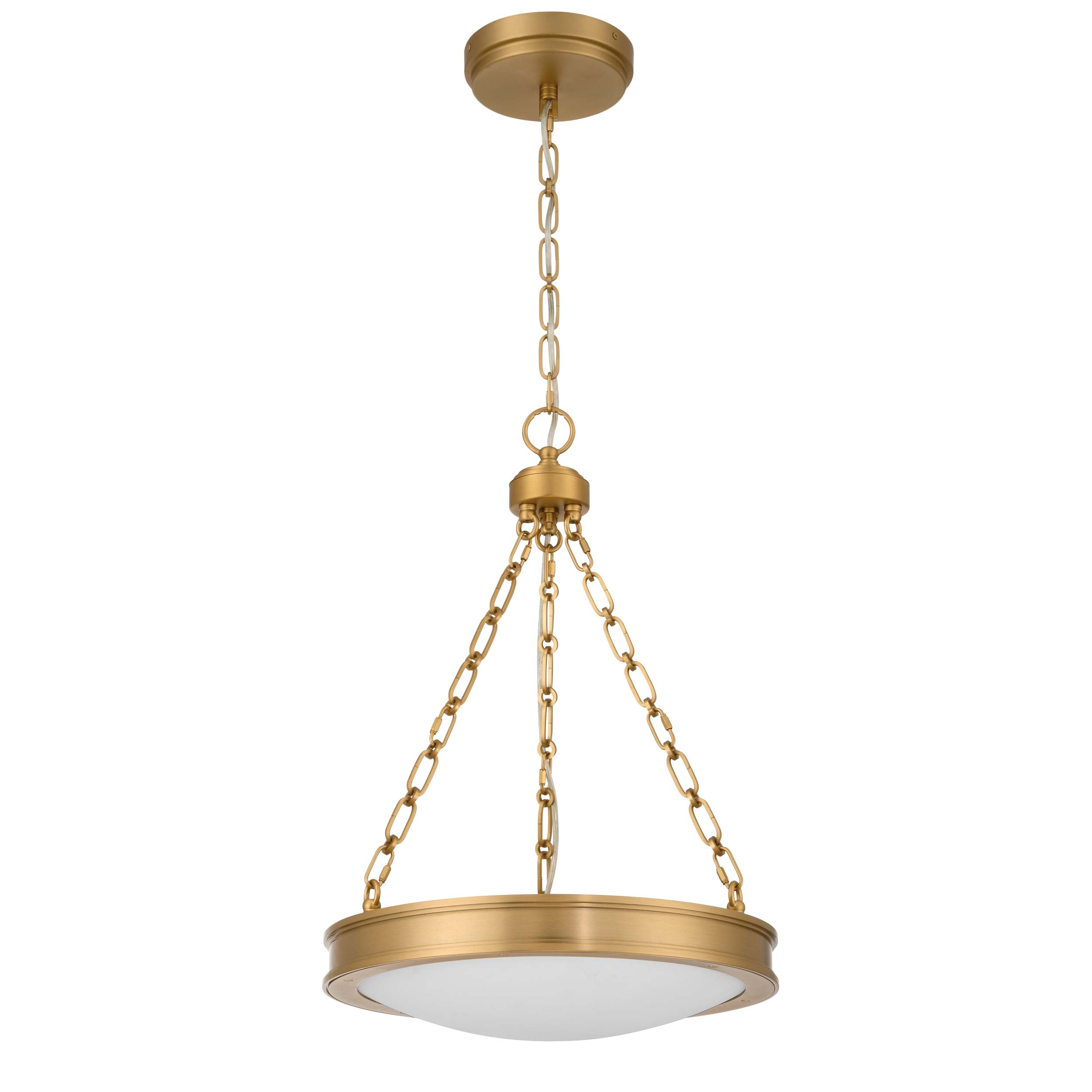 Golden Lighting Cameron Integrated LED 17in Pendant in Brushed Champagne Brass with Etched Glass